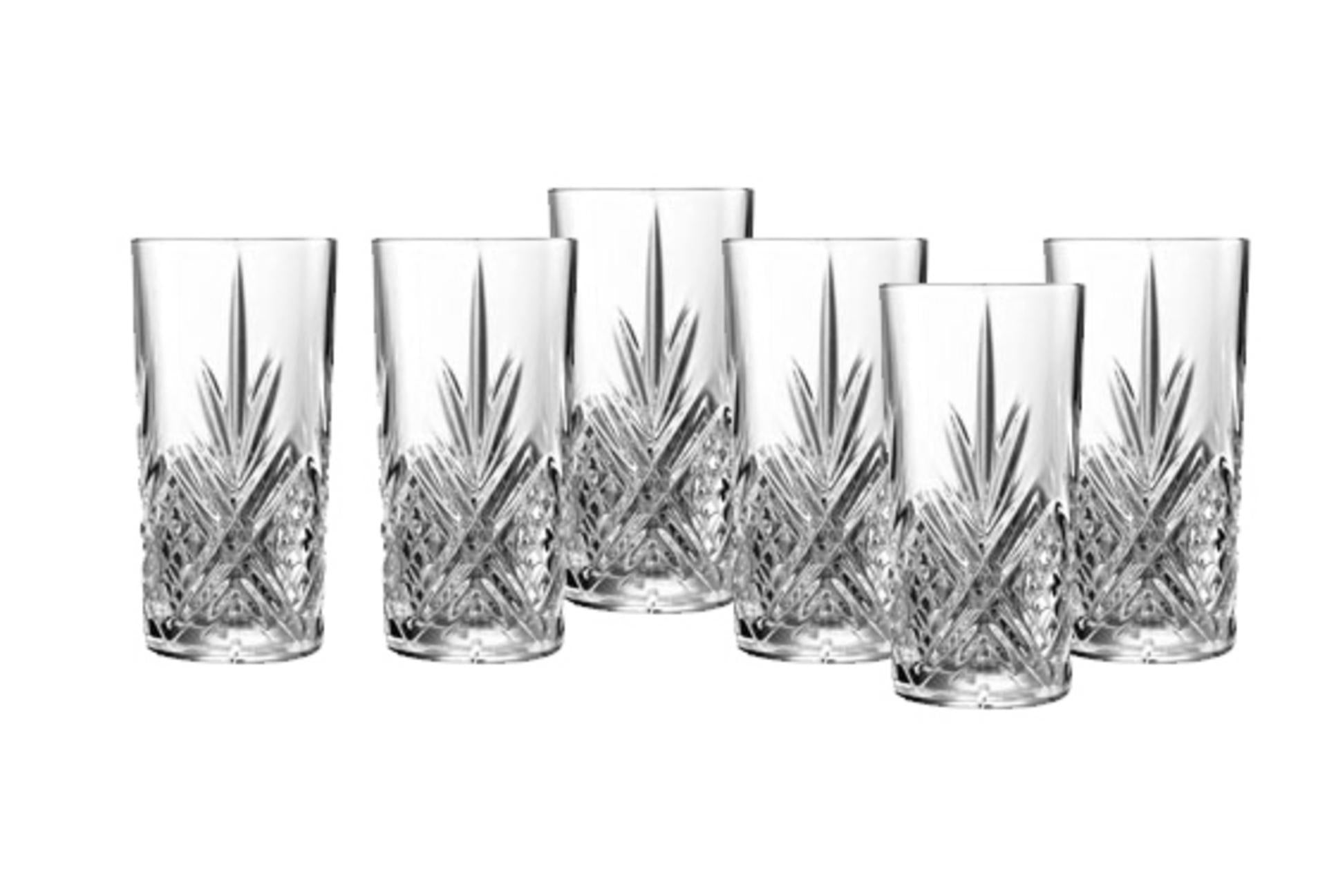 Arcoroc Broadway Set 6 Bicchieri Whisky 28 cl - H.134 mm Ø67.5 mm In Vetro Con Design Taglio Cristallo - Set 6 Pz