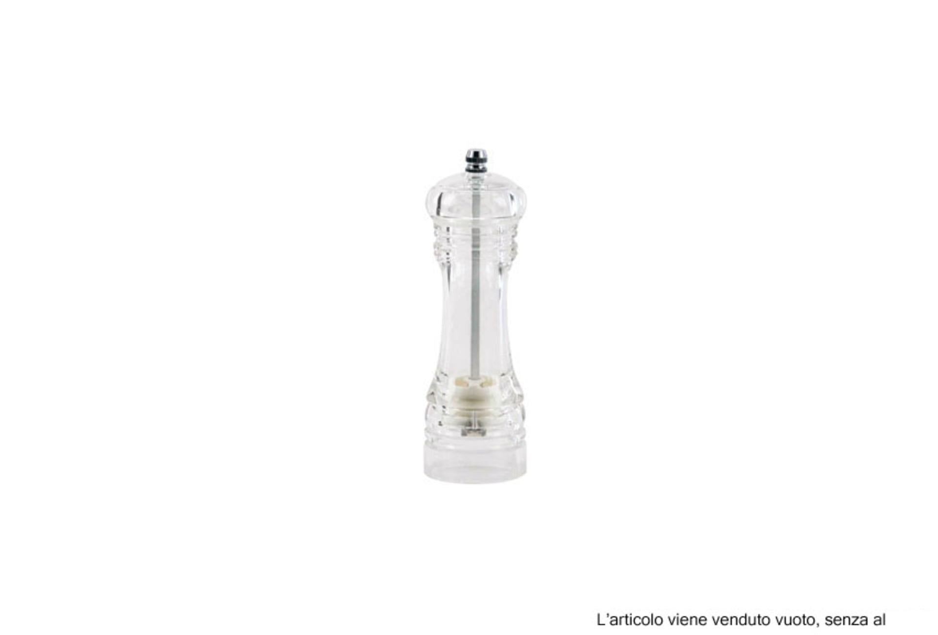 Ilsa Macinapepe e Macinasale Acrilico H.15 cm - Trasparente Con Macina In Ceramica