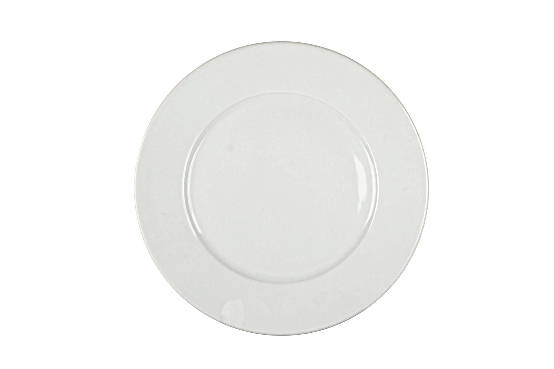 Kutahya Seramik Pera Bianco Piatto Piano Ø27 cm - Serie Porcellana Professionale Colore Bianco Con Bordo Rinforzato Antiurto - Set 12 Pz