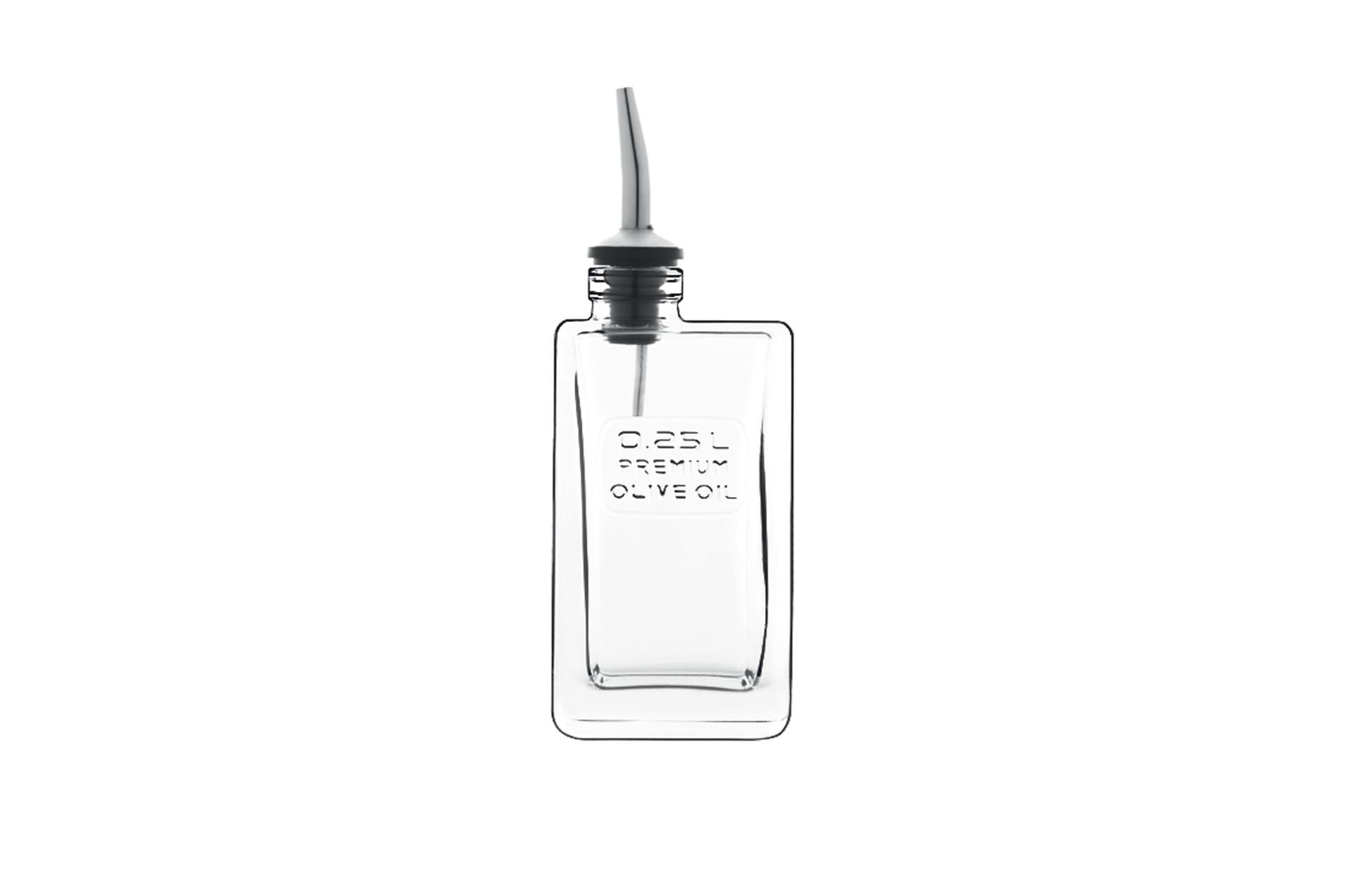 Bormioli Luigi Optima Bottiglia Olio 0.25 L - Bottiglia di Design Facile da Riempire e Versare - Set 12 Pz