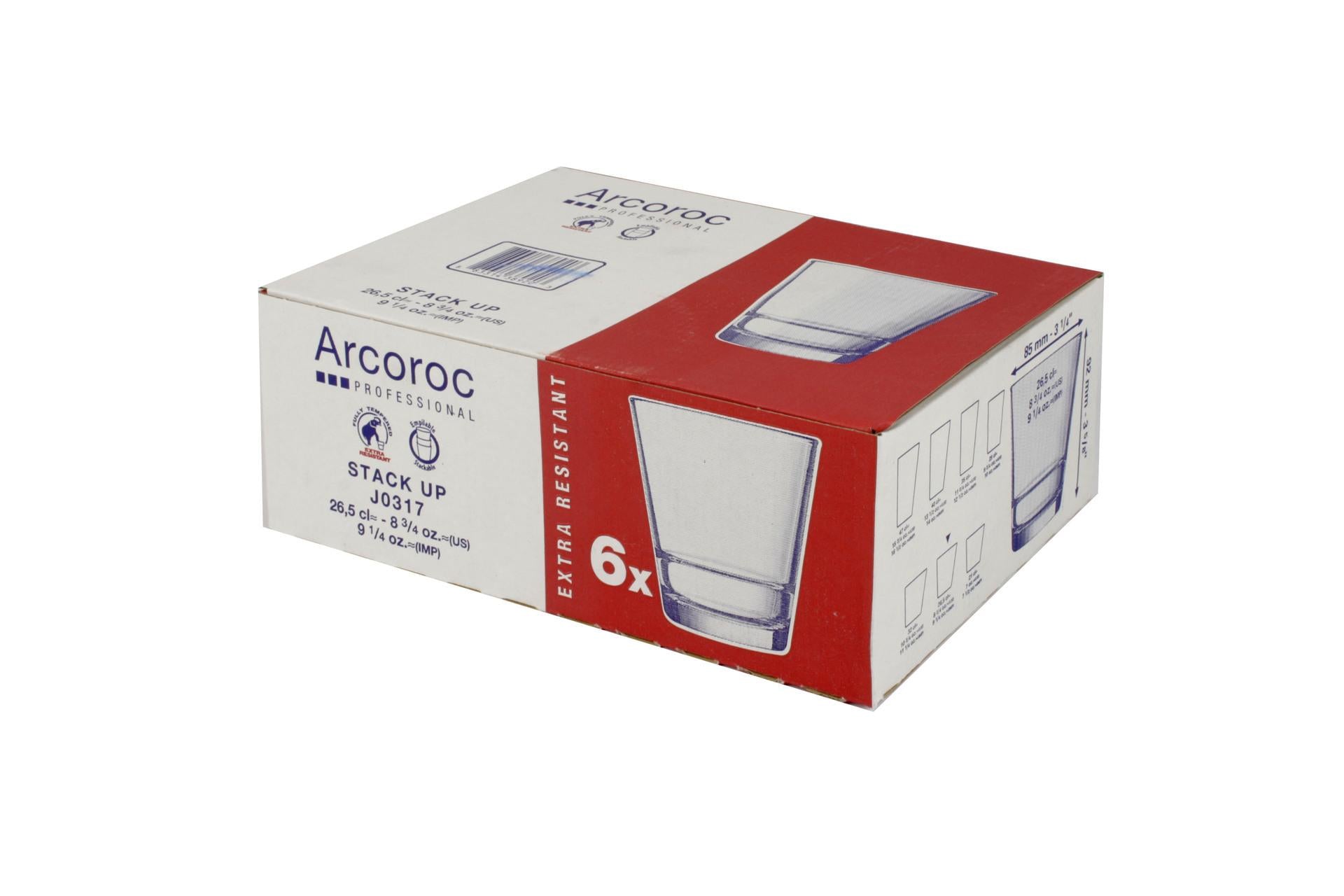 Arcoroc Stack Up Bicchiere Temperato Cl.26.6 - H 92 mm Ø 85 mm Impilabile - Set 6 Pz 4