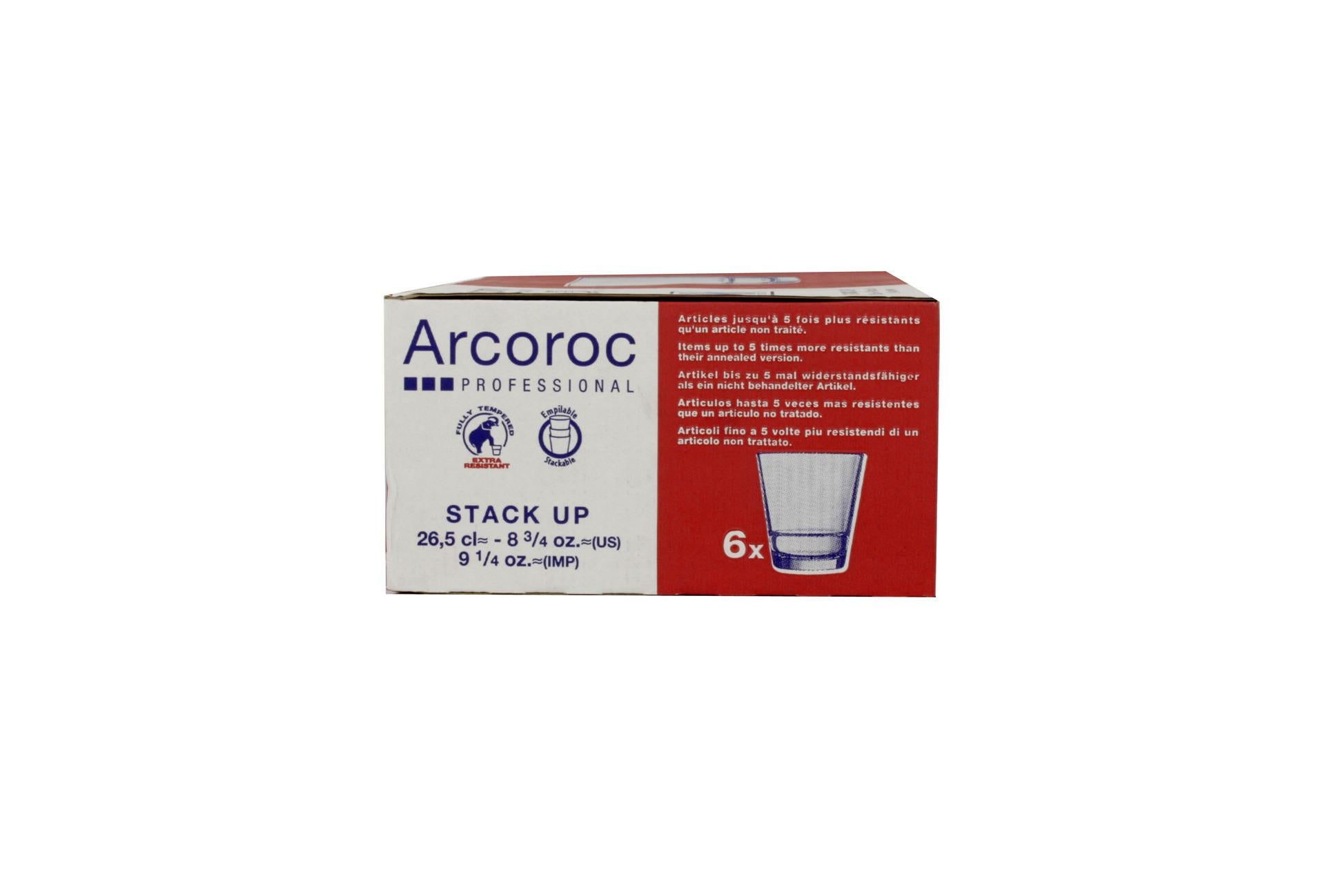 Arcoroc Stack Up Bicchiere Temperato Cl.26.6 - H 92 mm Ø 85 mm Impilabile - Set 6 Pz 5