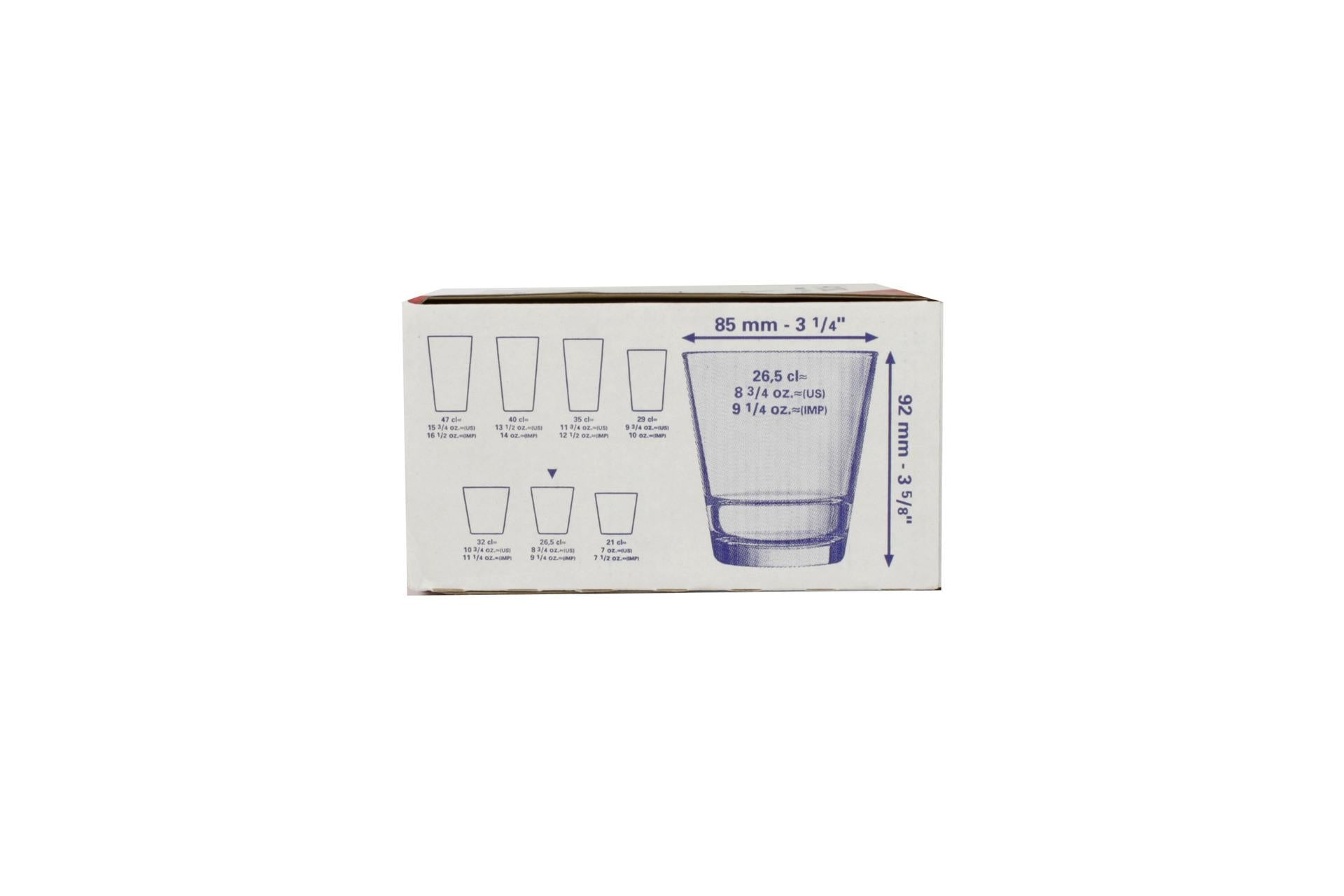 Arcoroc Stack Up Bicchiere Temperato Cl.26.6 - H 92 mm Ø 85 mm Impilabile - Set 6 Pz 6