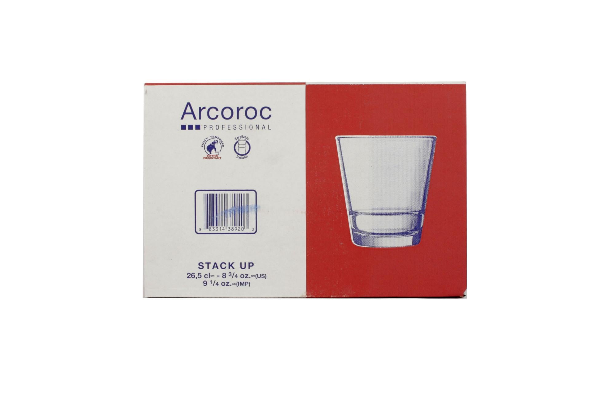 Arcoroc Stack Up Bicchiere Temperato Cl.26.6 - H 92 mm Ø 85 mm Impilabile - Set 6 Pz 7