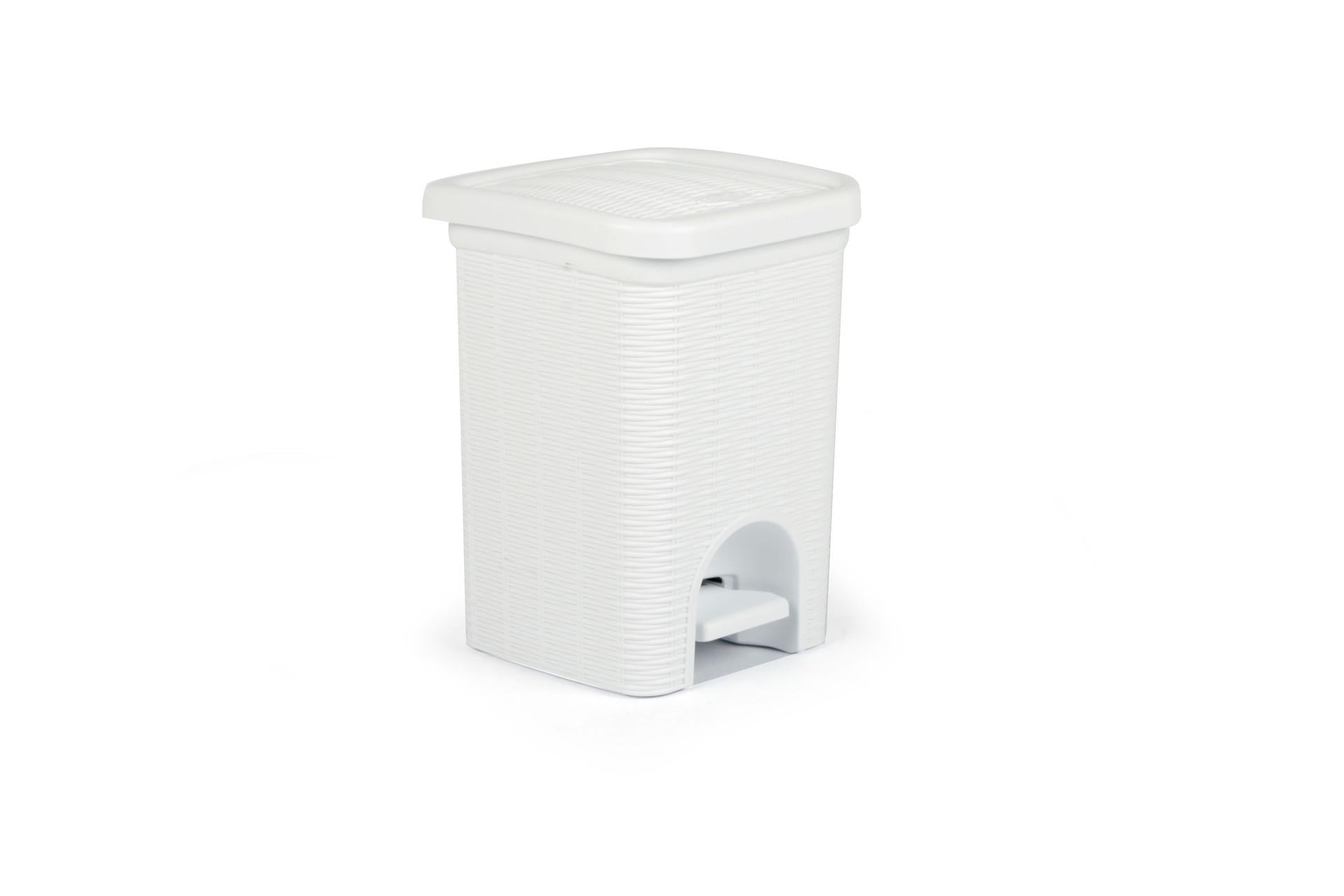 Stefanplast Elegance Pattumiera Bagno Bianca 6L - 20x20x28 cm Con Apertura a Pedale e Secchiello Interno Estraibile