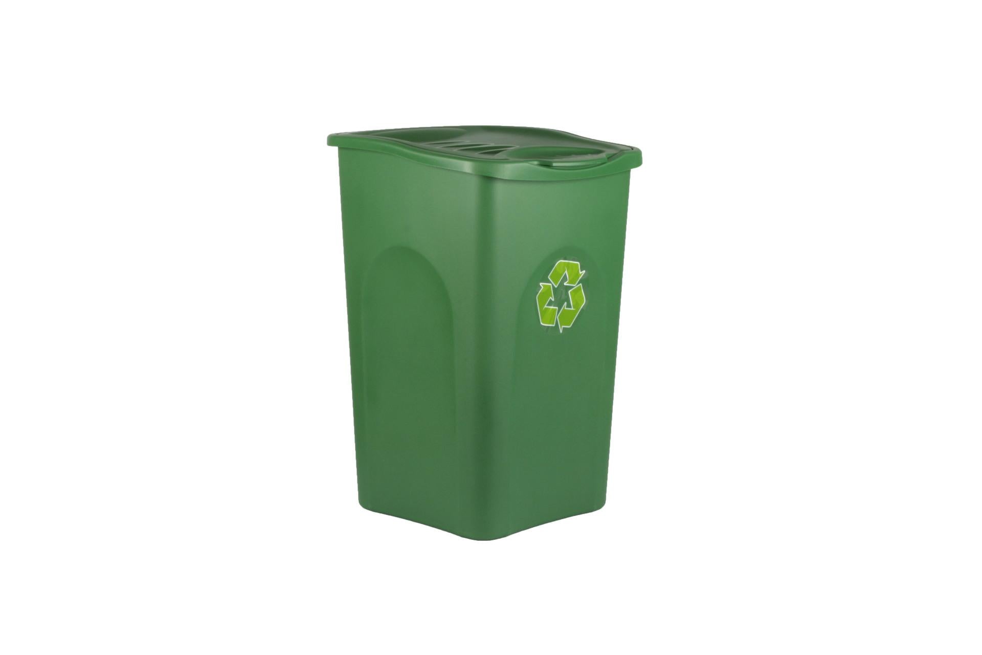 Stefanplast Be Green Pattumiera Verde 50 Litri - 37x37xH.56 cm In Polipropilene Riciclabile