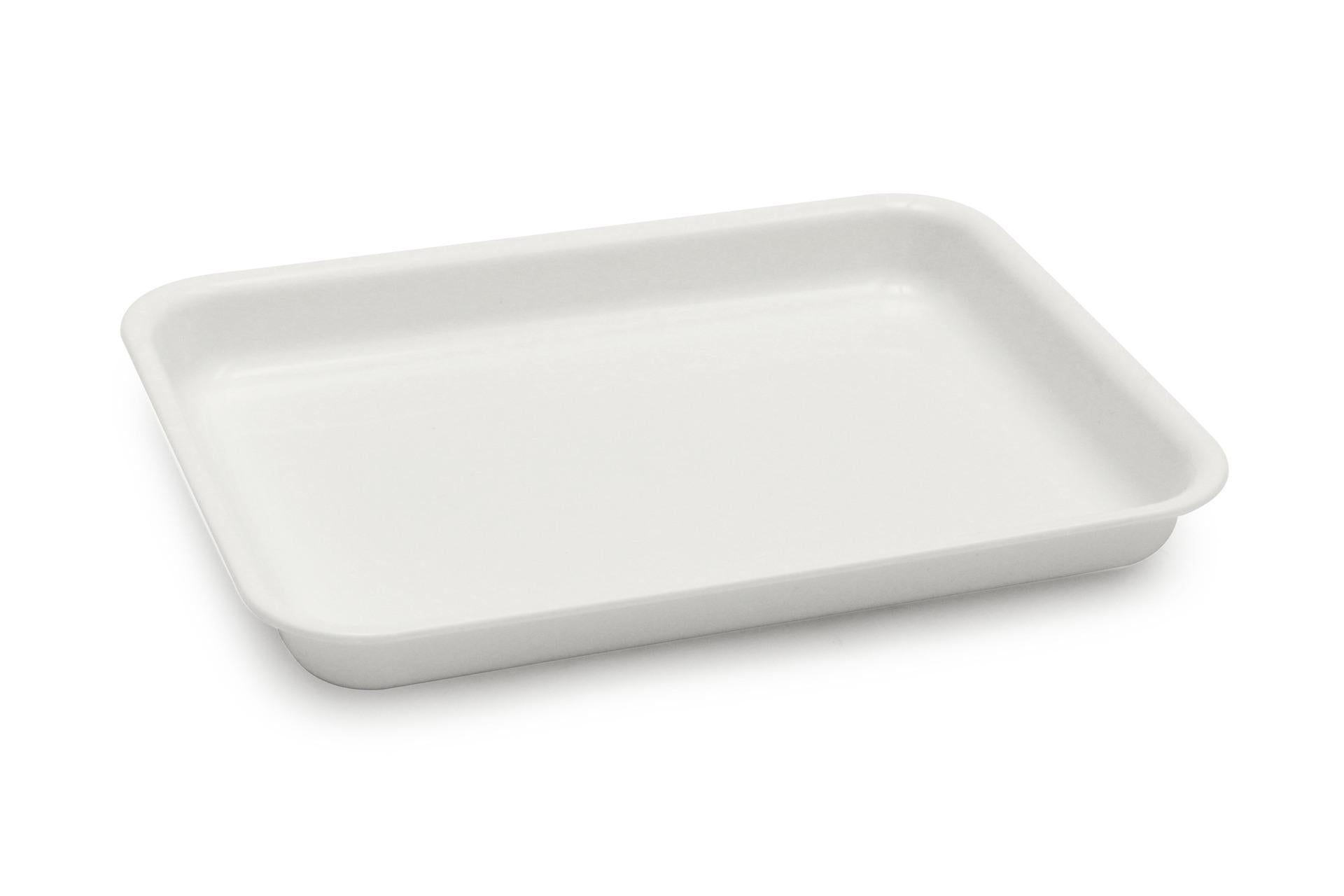 Mobil Plastic Vassoio Antiassorbente In PMMA H.3.5 cm - 22 x 29.5 cm Bianco Per Presentazione Alimenti