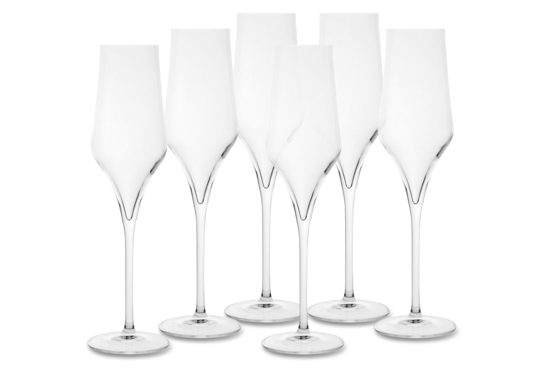 Bormioli Luigi Supremo Set 6 Calici Champagne 24 cl - Vetro Sonoro Superiore Soffiato a Macchina - Set 6 Pz