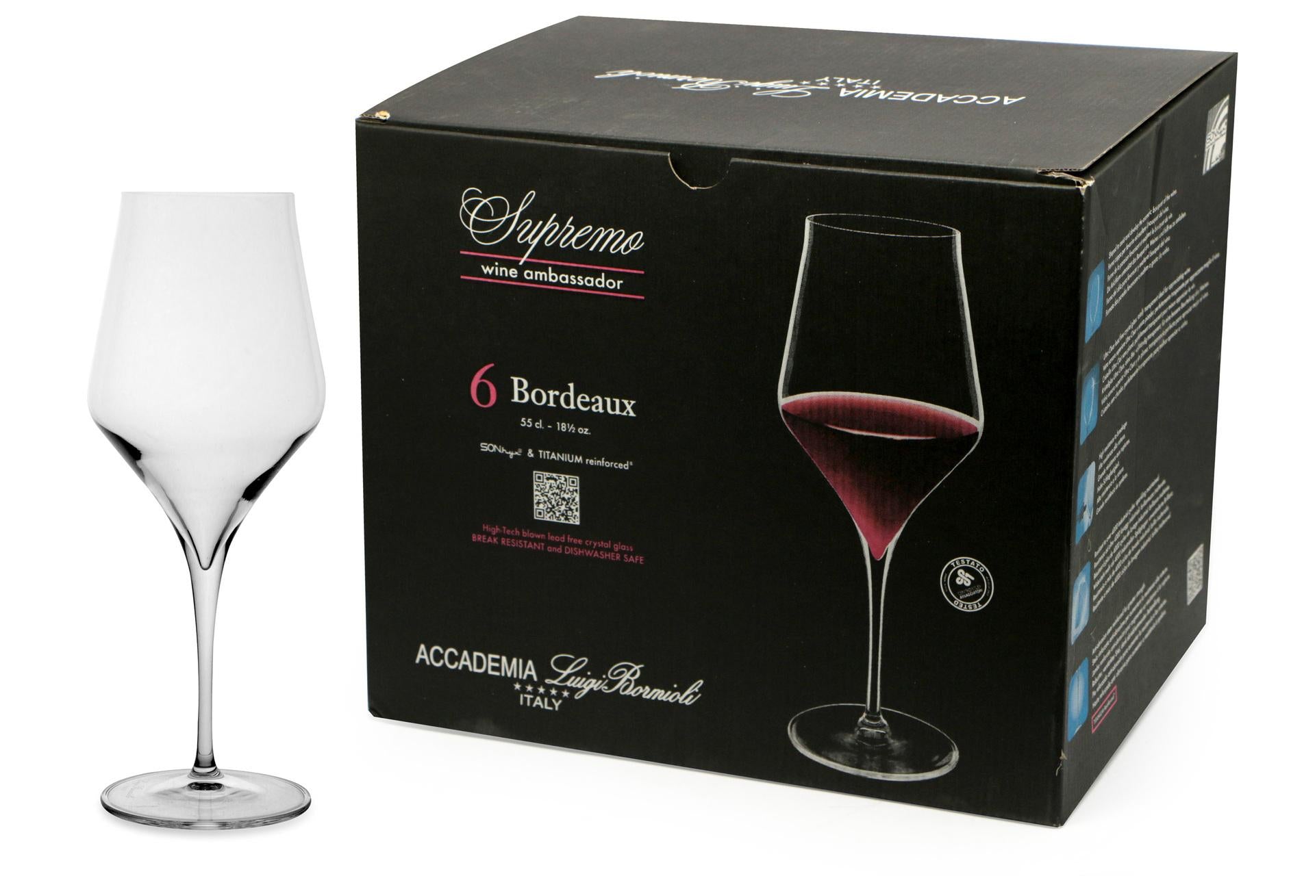 Bormioli Luigi Supremo Set 6 Calici Bordeaux 55 cl - In Vetro Sonoro Superiore Soffiato a Macchina - Set 6 Pz 3