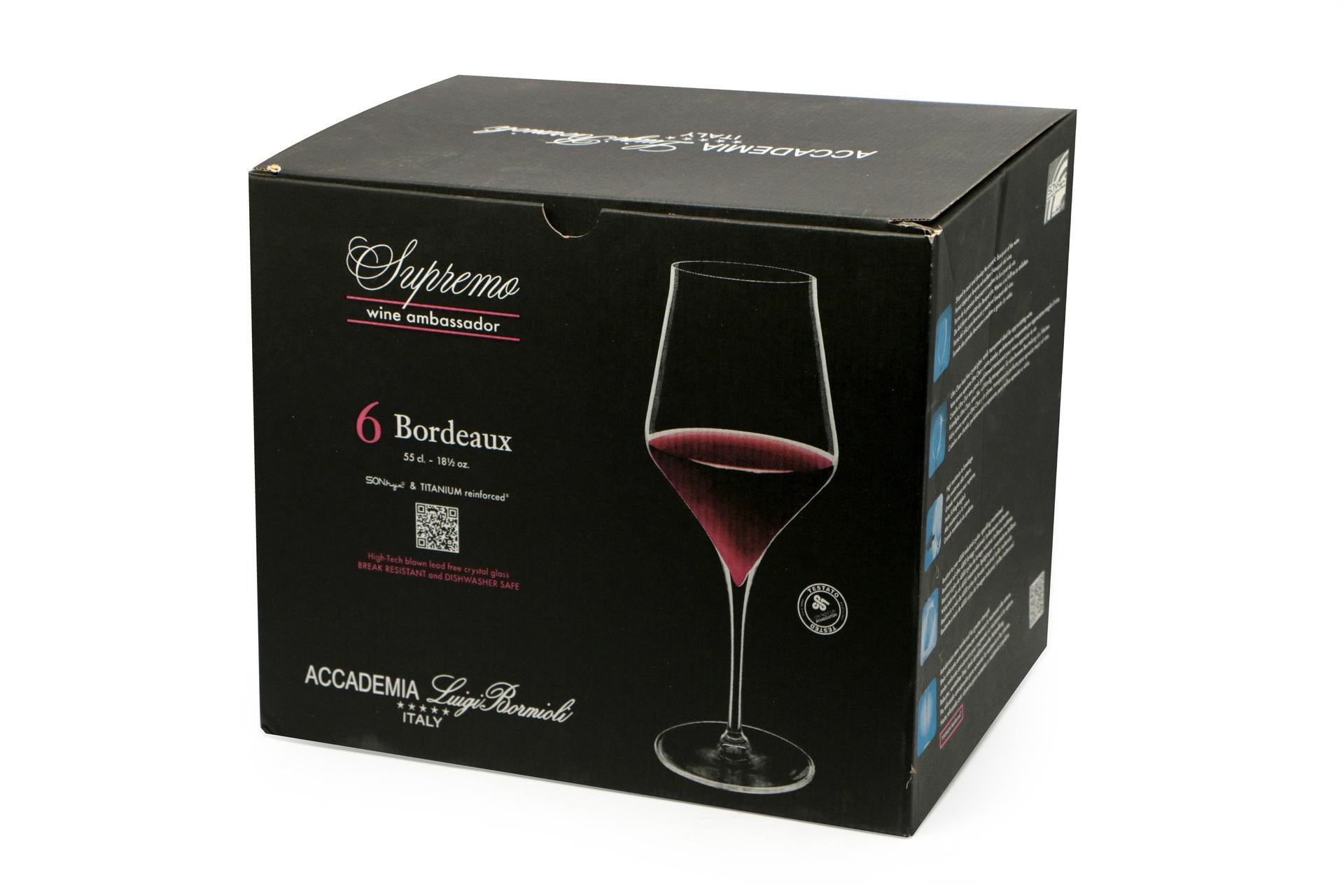 Bormioli Luigi Supremo Set 6 Calici Bordeaux 55 cl - In Vetro Sonoro Superiore Soffiato a Macchina - Set 6 Pz 4