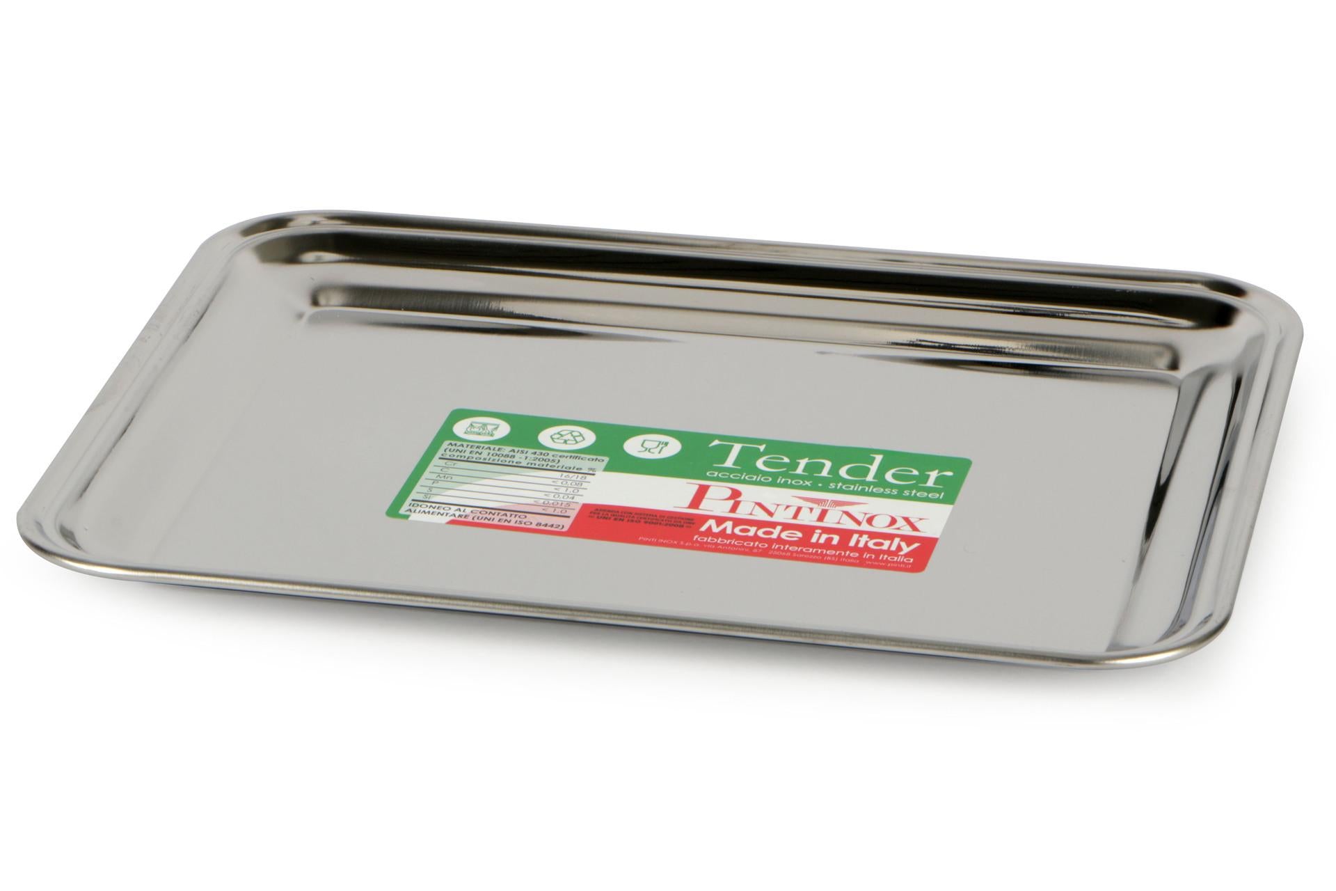 Pintinox Tender Vassoio Rettangolare 36 x 29 cm - Linea di Vassoi Pratici
