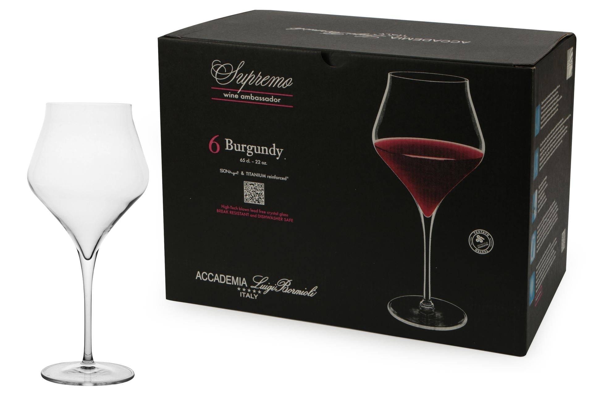 Bormioli Luigi Supremo Set 6 Calici Burgundy 65 cl - In Vetro Sonoro Superiore Soffiato a Macchina - Set 6 Pz 3