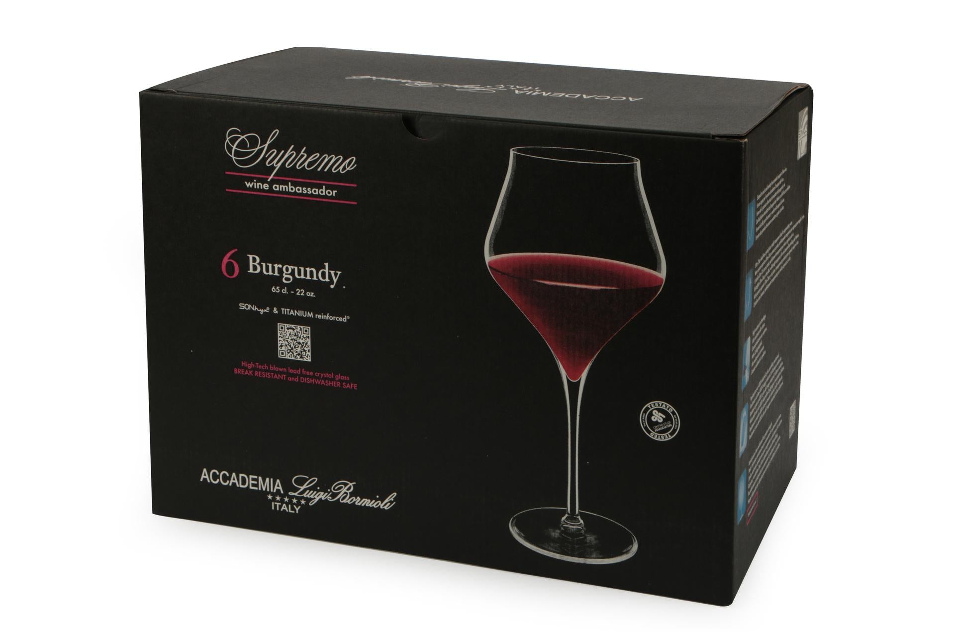 Bormioli Luigi Supremo Set 6 Calici Burgundy 65 cl - In Vetro Sonoro Superiore Soffiato a Macchina - Set 6 Pz 4