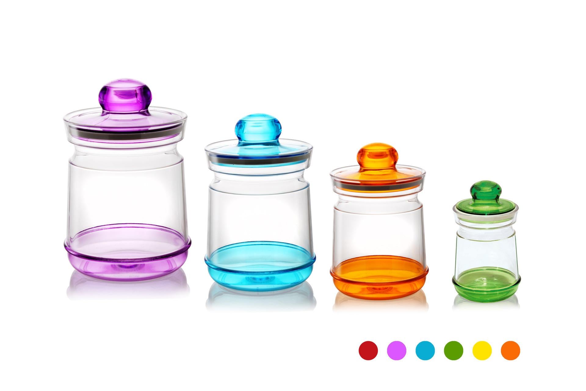 Cosmoplast Barattolo Cosmo Tondo Mini Art. Barocco - Set 4 Pz