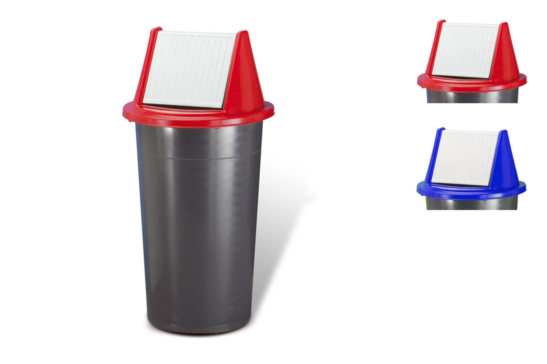 Giganplast Bidone Porta Immondizie Ondina 60 Litri - Coperchio Basculante, 44 x H.84 cm, Per Uso Esterno