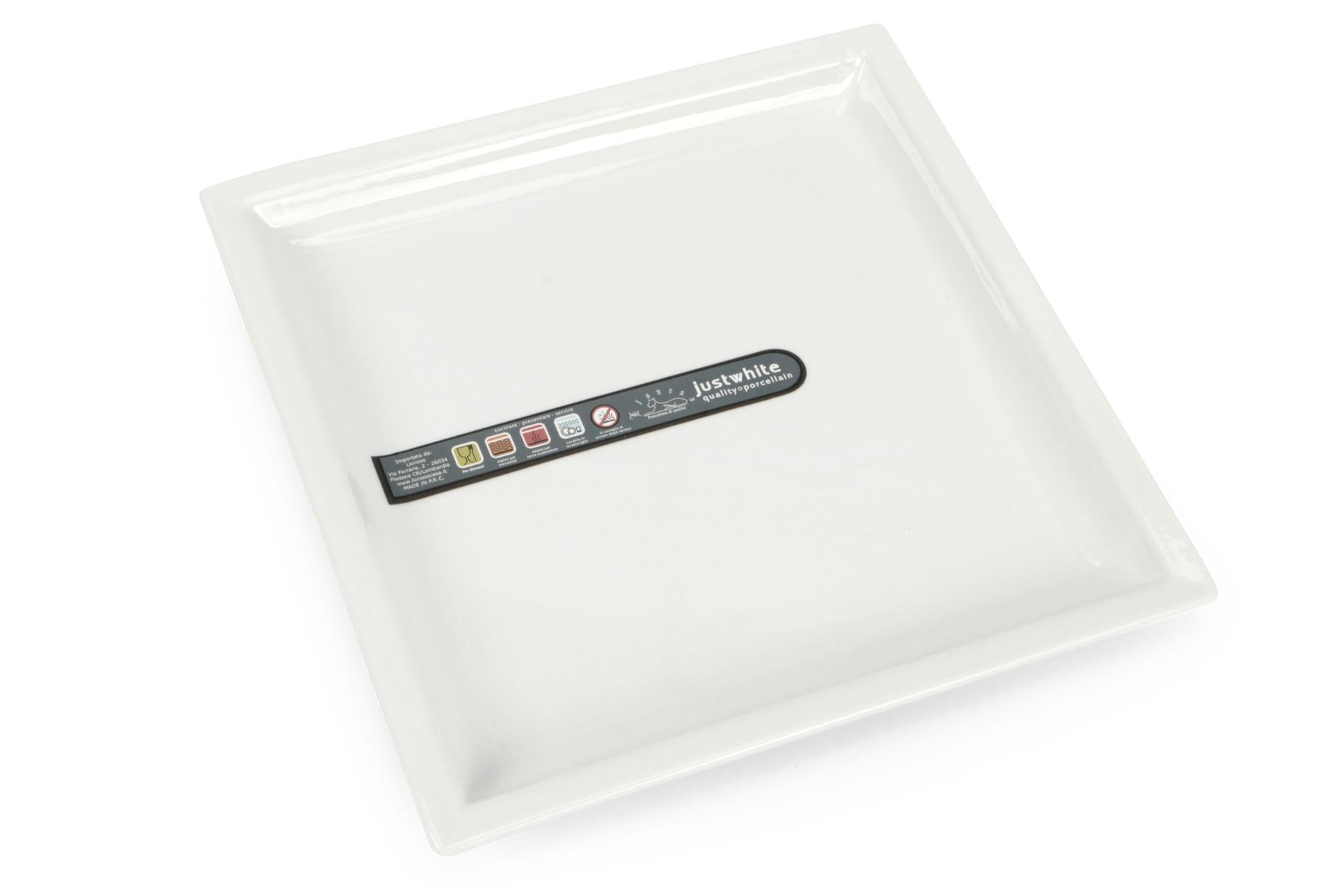 Import Tavola Professional Just White Piatto Quadro 22 cm In Porcellana - Set 4 Pz