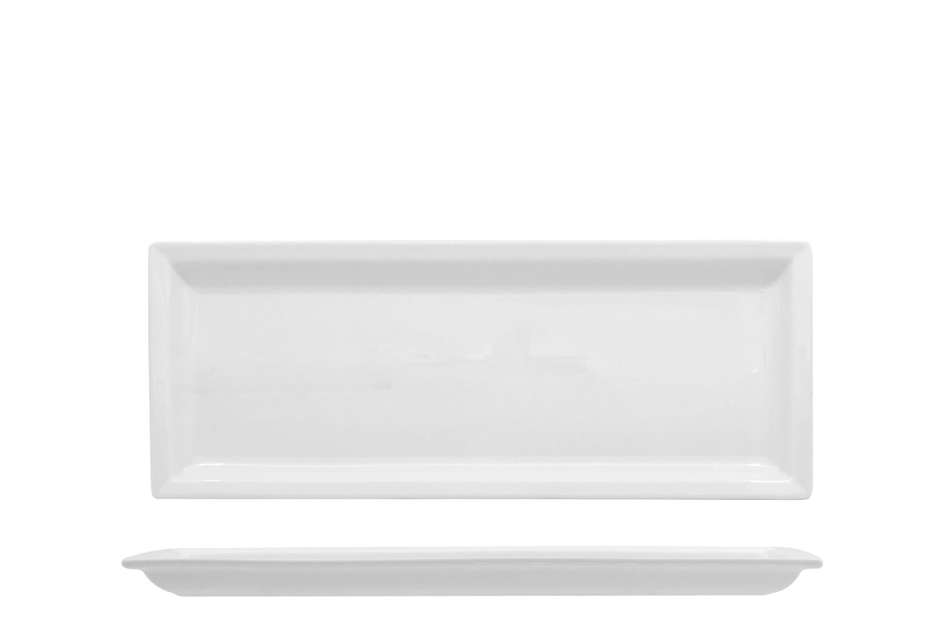 Import Tavola Professional JustWhite Piatto Rettangolare 36 x 14 cm In Porcellana Bianca - Set 4 Pz