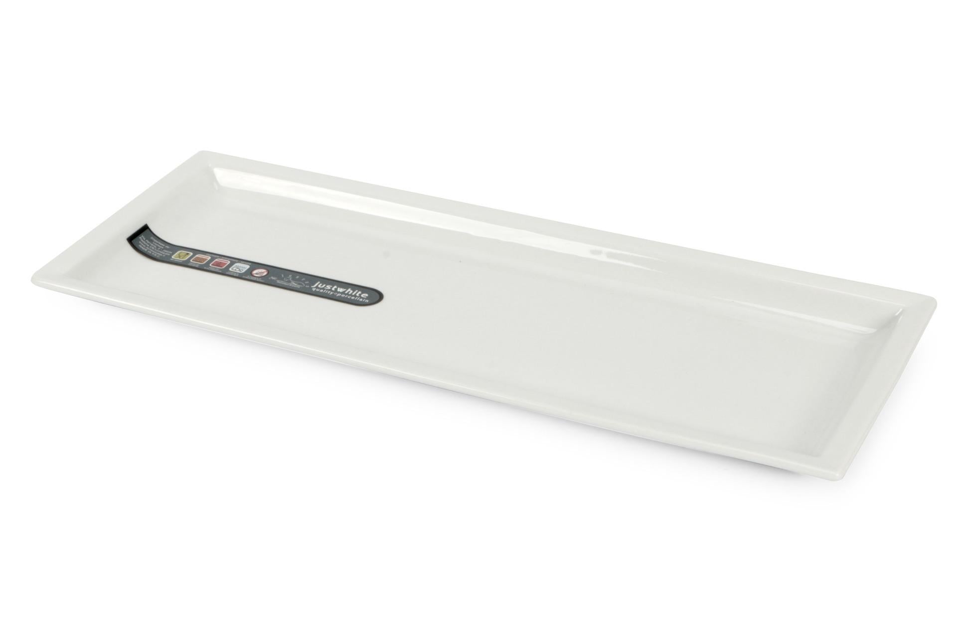 Import Tavola Professional JustWhite Piatto Rettangolare 36 x 14 cm In Porcellana Bianca - Set 4 Pz