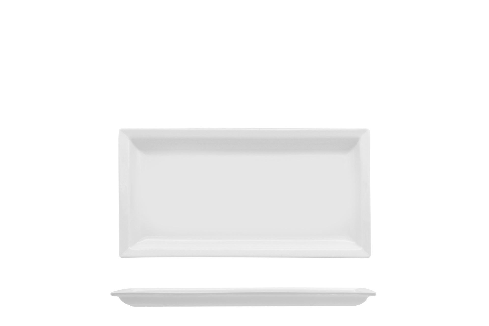 Import Tavola Professional JustWhite Piatto Rettangolare 27 x 14 cm In Porcellana Bianca - Set 6 Pz