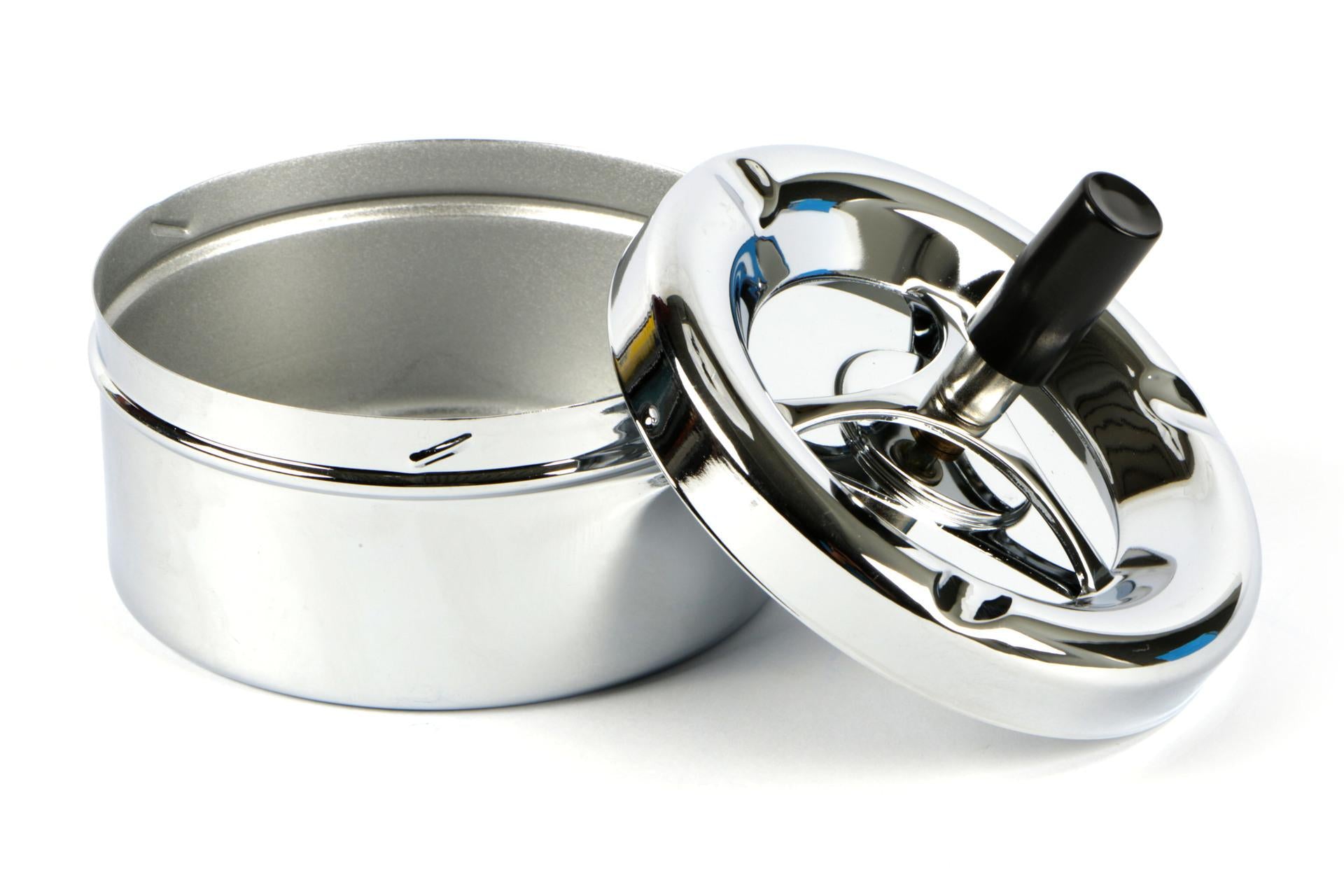 Eva Posacenere a Pulsante Ø11 cm In Acciaio Inox