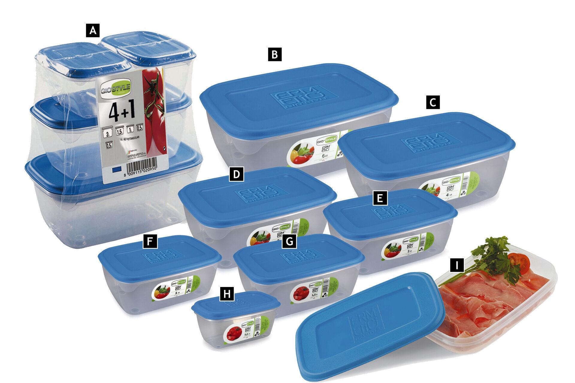 Giostyle Contenitore Ermetico Rettangolare Blu L.2.0 - Linea Completa Impilabile 4