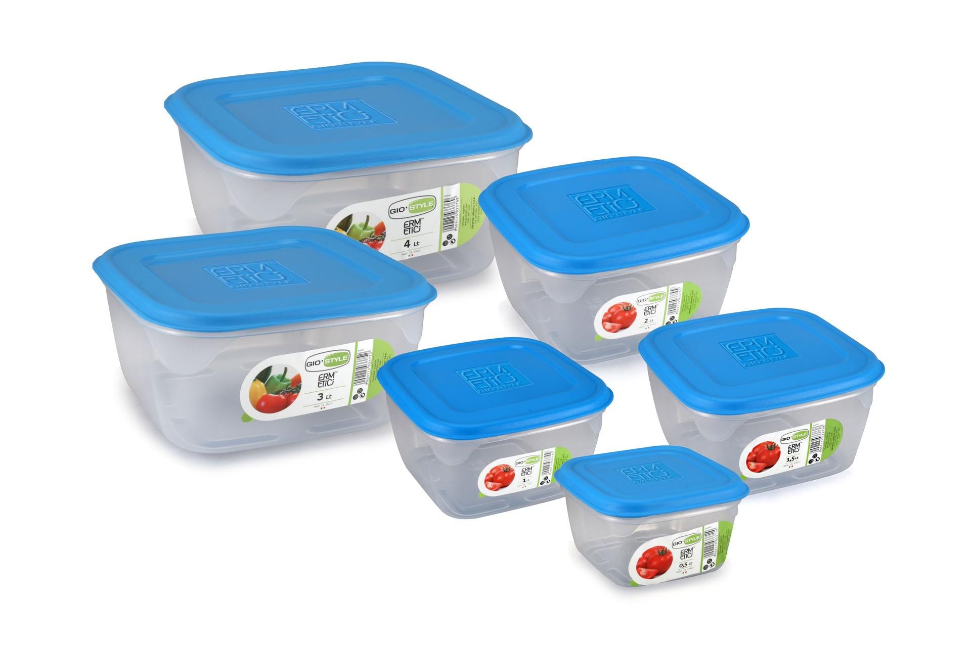 Giostyle Contenitore Ermetico Quadrato Blu L.1.5 Litri - Impilabile 4