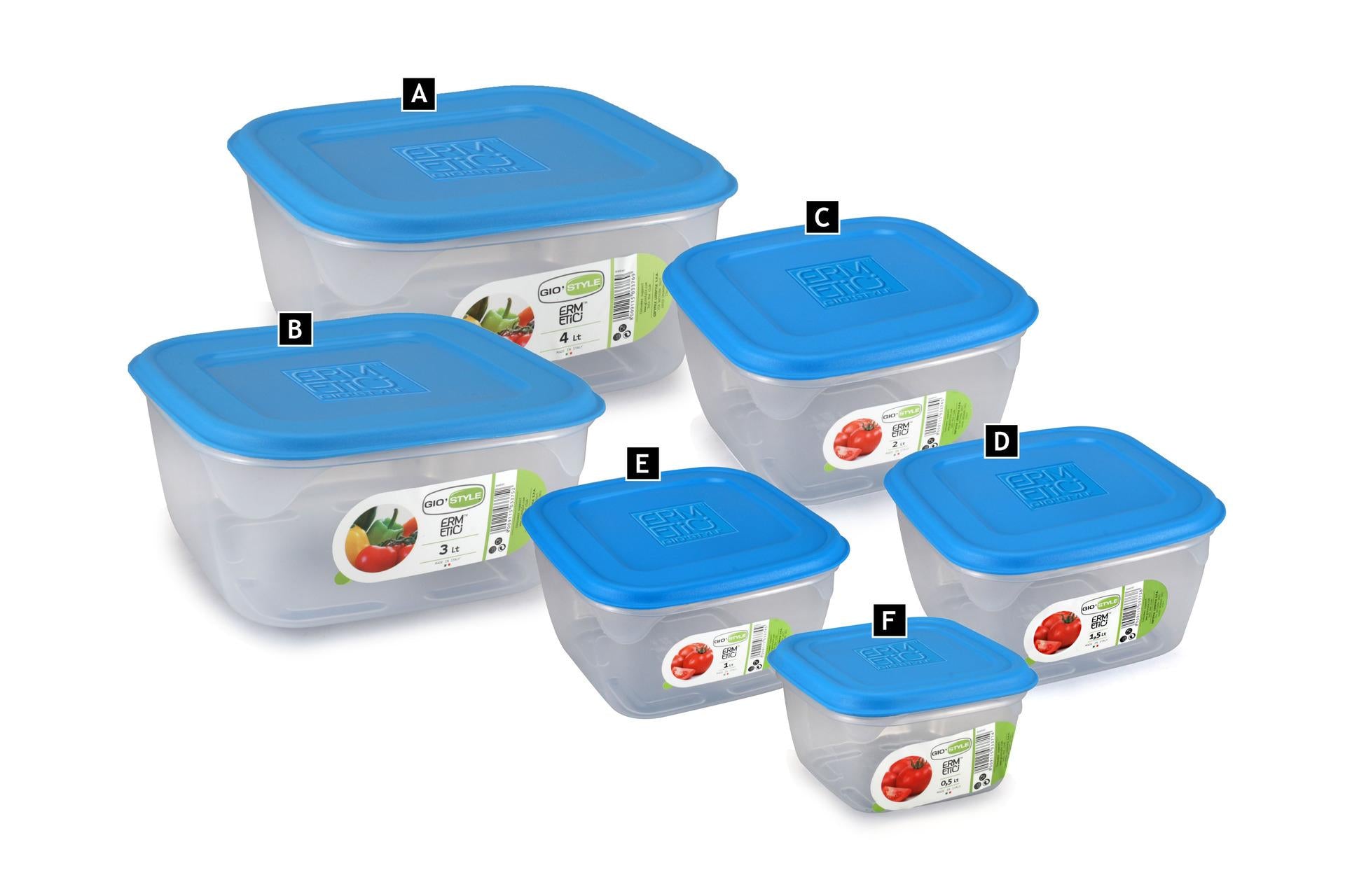Giostyle Contenitore Ermetico Quadrato Blu L.1.5 Litri - Impilabile 5