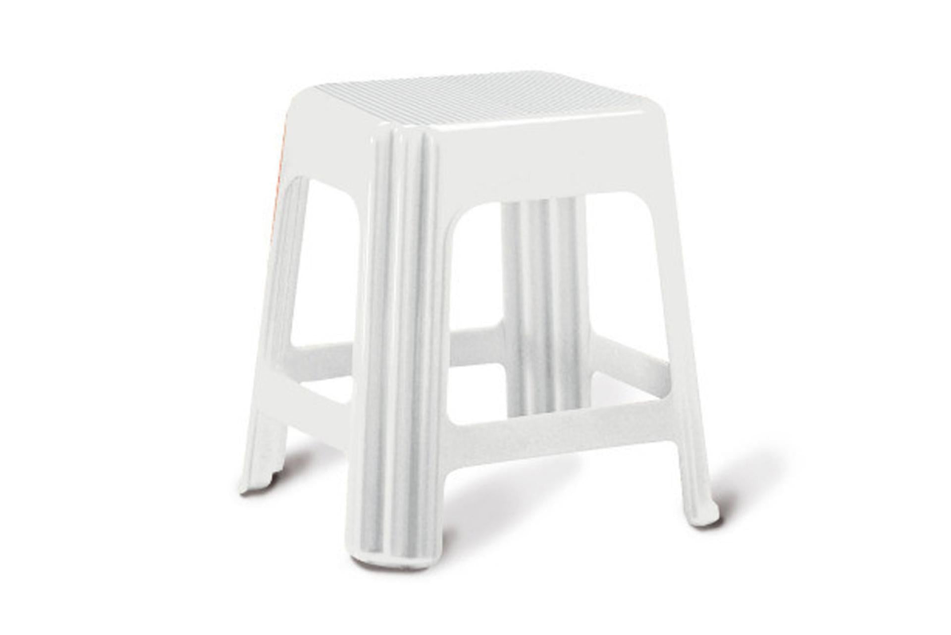 Giganplast Sgabello Novanta 42x34x42 cm Bianco - Sgabello Multiuso per Salire e Sedersi, Adatto per Vasche da Bagno, Portata Max 150 kg