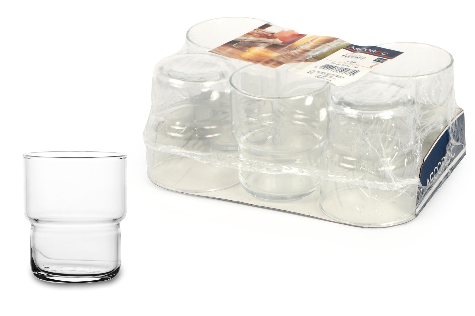 Arcoroc Log Set 6 Bicchieri Impilabili 27 cl - Bicchiere Temperato Alta Resistenza - Set 6 Pz 3