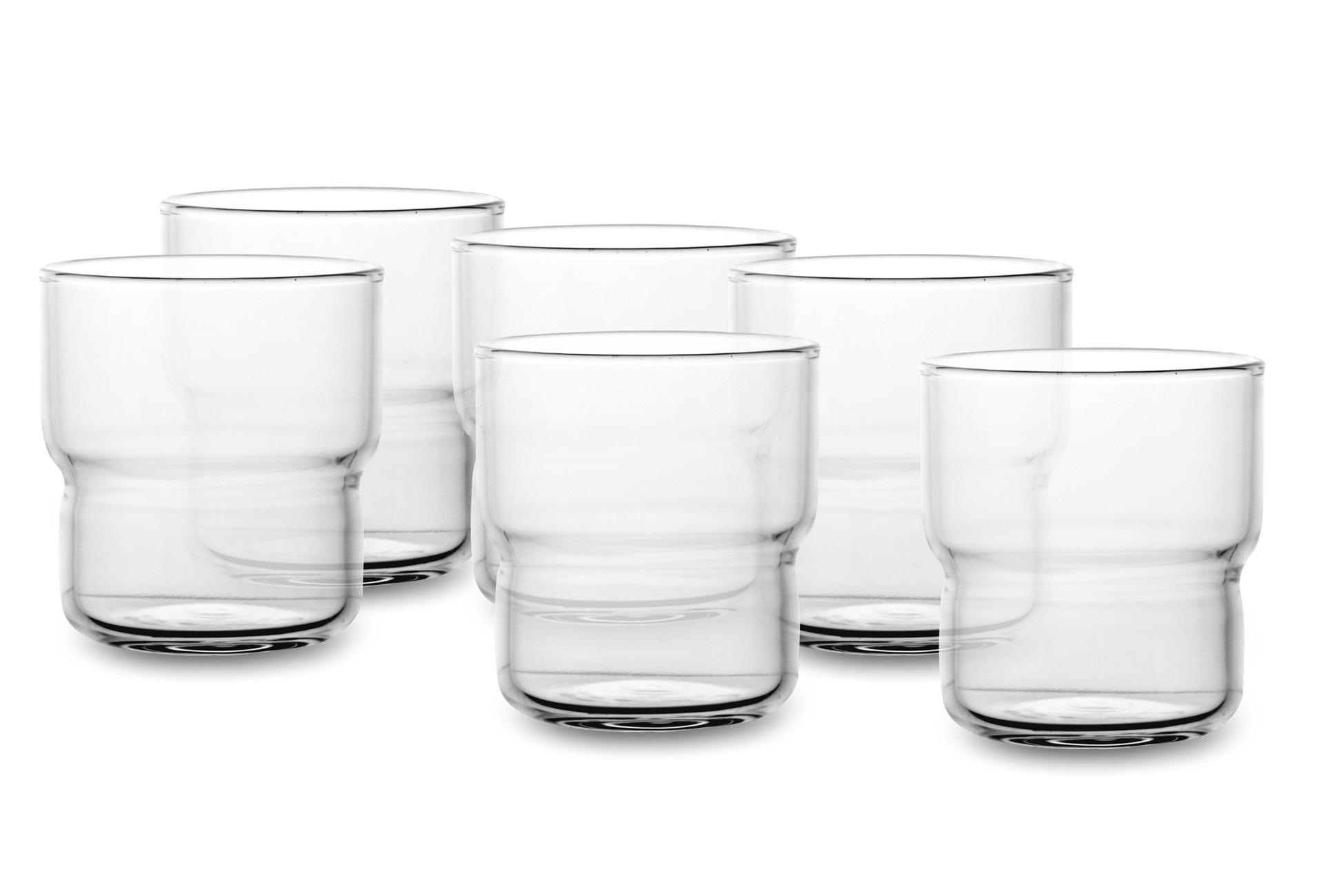 Arcoroc Log Set 6 Bicchieri Impilabili 22 cl - Bicchiere Temperato Alta Resistenza per Uso Professionale Intensivo - Set 6 Pz