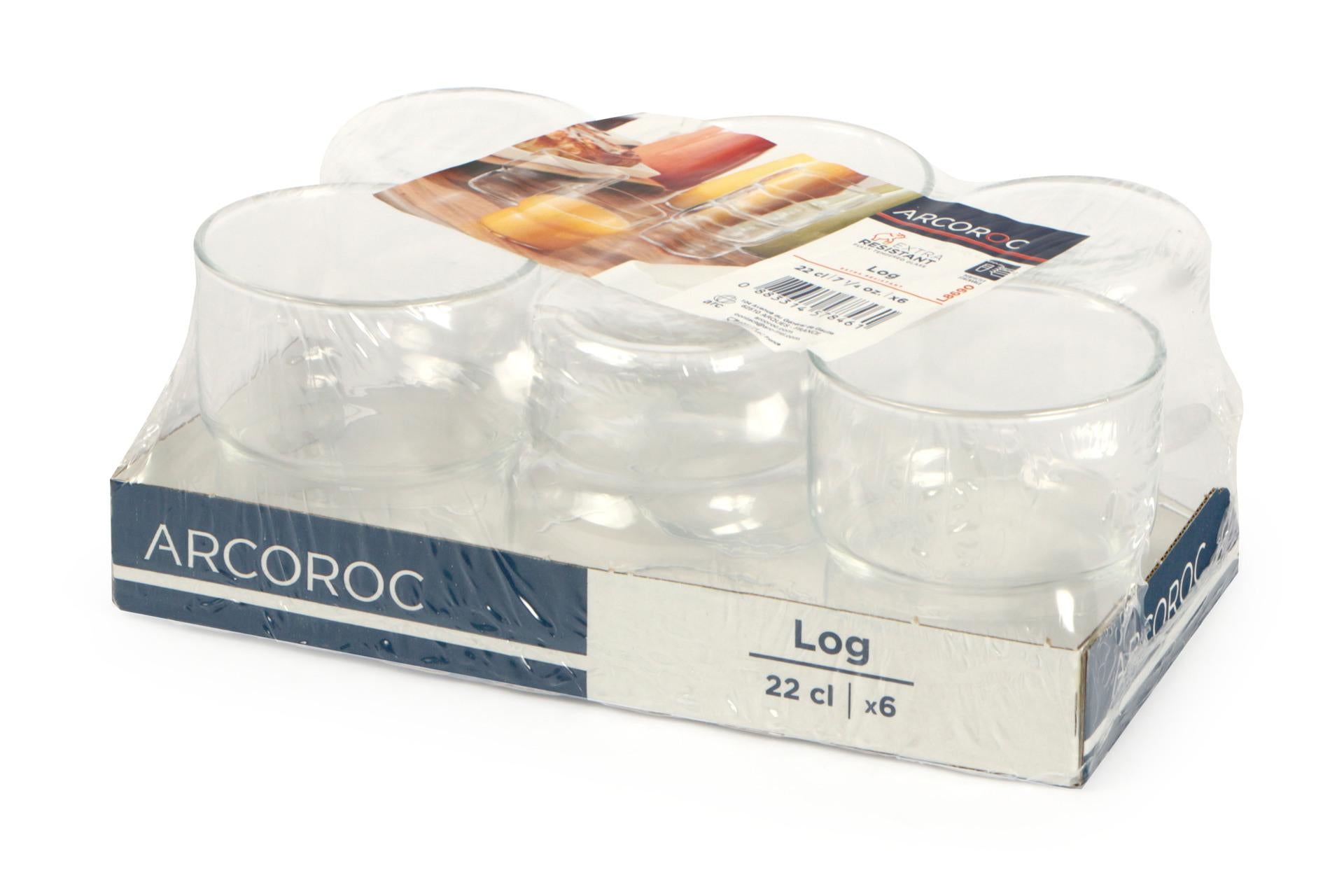 Arcoroc Log Set 6 Bicchieri Impilabili 22 cl - Bicchiere Temperato Alta Resistenza per Uso Professionale Intensivo - Set 6 Pz 4