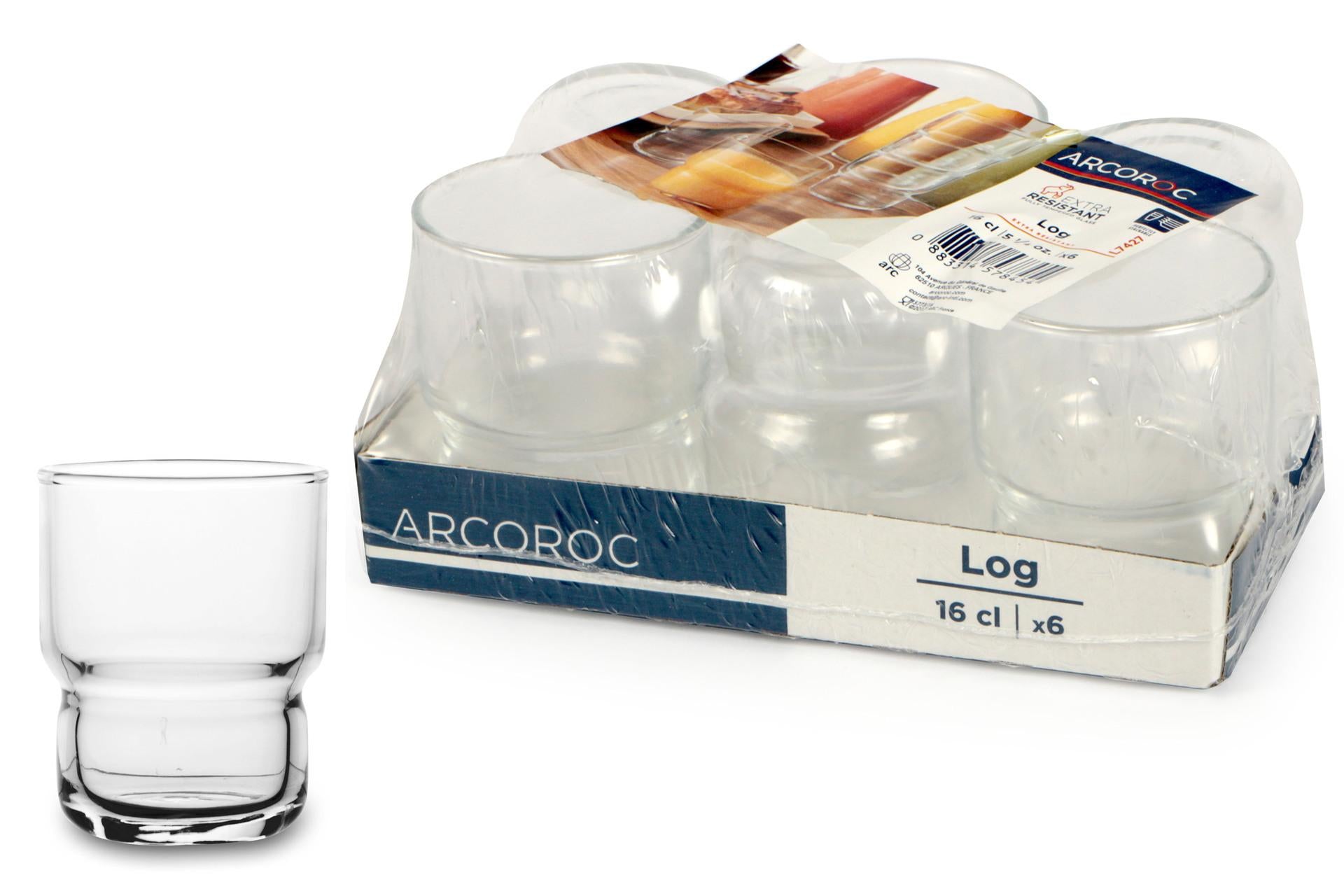 Arcoroc Log Set 6 Bicchieri Impilabili 16 cl - Bicchiere Temperato Alta Resistenza per Uso Professionale Intensivo - Set 6 Pz 3