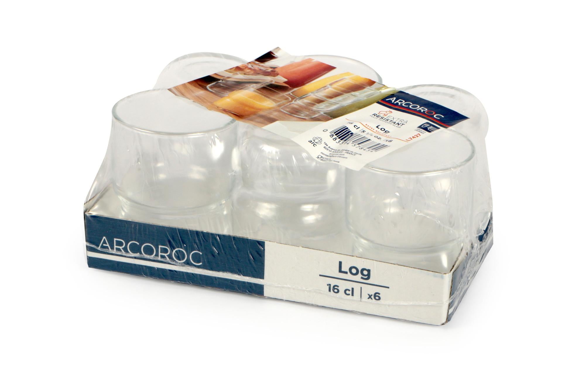 Arcoroc Log Set 6 Bicchieri Impilabili 16 cl - Bicchiere Temperato Alta Resistenza per Uso Professionale Intensivo - Set 6 Pz 4