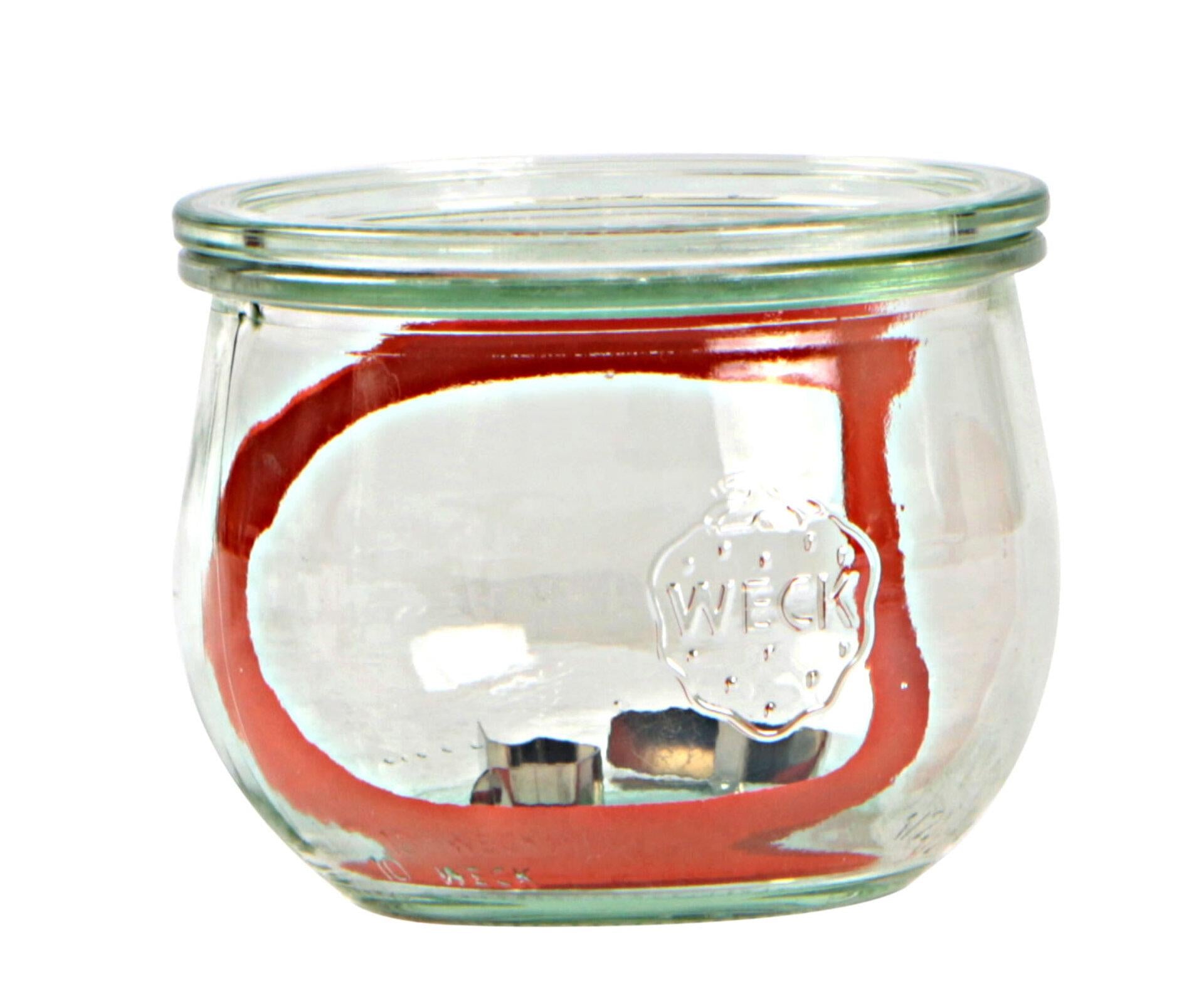Weck R Tulip Vasetto 580 ml Ø100 mm Con Coperchio - Conservazione e Vaso-Cottura Con Guarnizione e Clips Ermetiche - Set 6 Pz