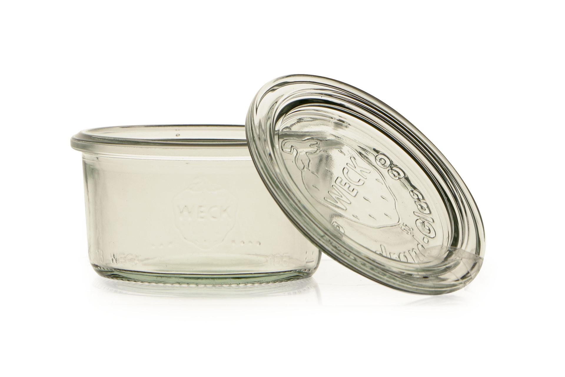 Weck Vasetto Cilindrico 165 ml Con Coperchio Ø80 mm - Ideale per Conserve e Vaso-Cottura - Set 12 Pz