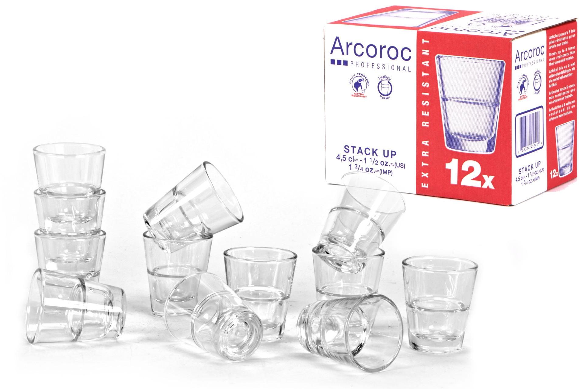 Arcoroc Stack Up Bicchiere Temperato Shot 4.5 cl - H 60 mm Ø 50 mm Impilabile - Set 12 Pz 3