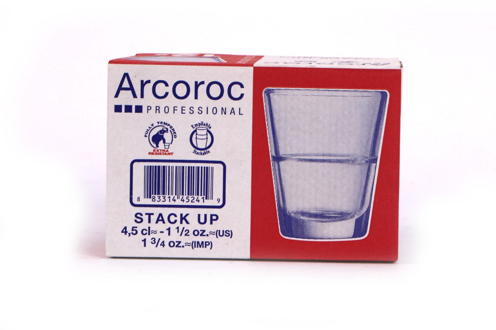 Arcoroc Stack Up Bicchiere Temperato Shot 4.5 cl - H 60 mm Ø 50 mm Impilabile - Set 12 Pz 8