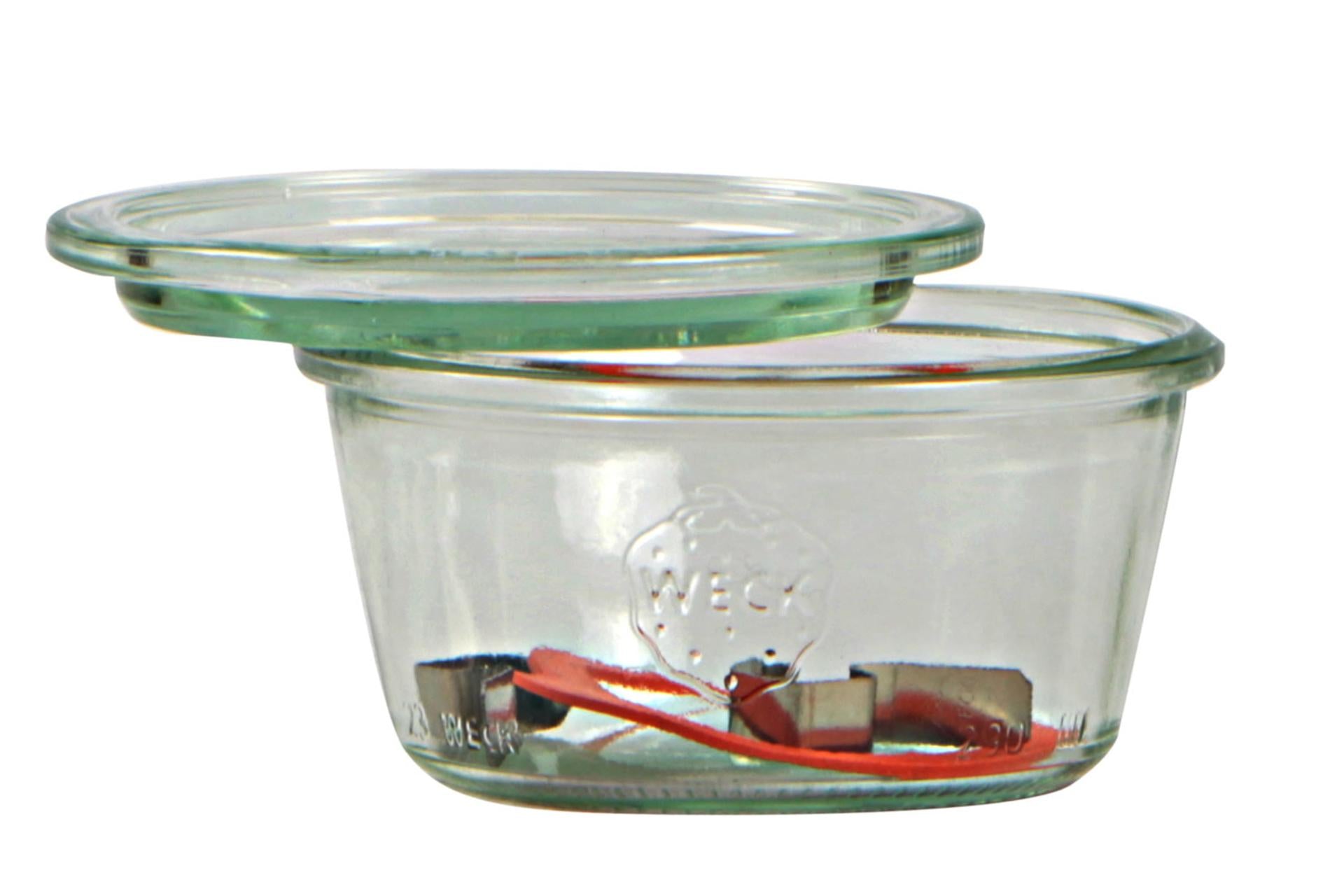Weck Vasetto Cilindrico 370 ml Con Coperchio Ø100 mm - Conservazione e Vaso-Cottura Completo di Guarnizione e Clips Ermetiche - Set 6 Pz