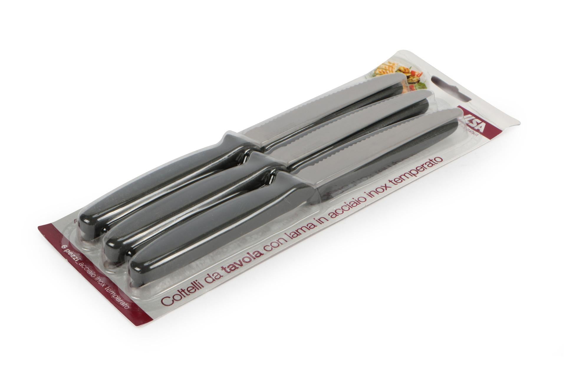 Ilsa Tuttixuno Set 6 Coltelli da Tavola - Lama 11 cm In Acciaio Inox Con Manico In Polipropilene - Set 6 Pz