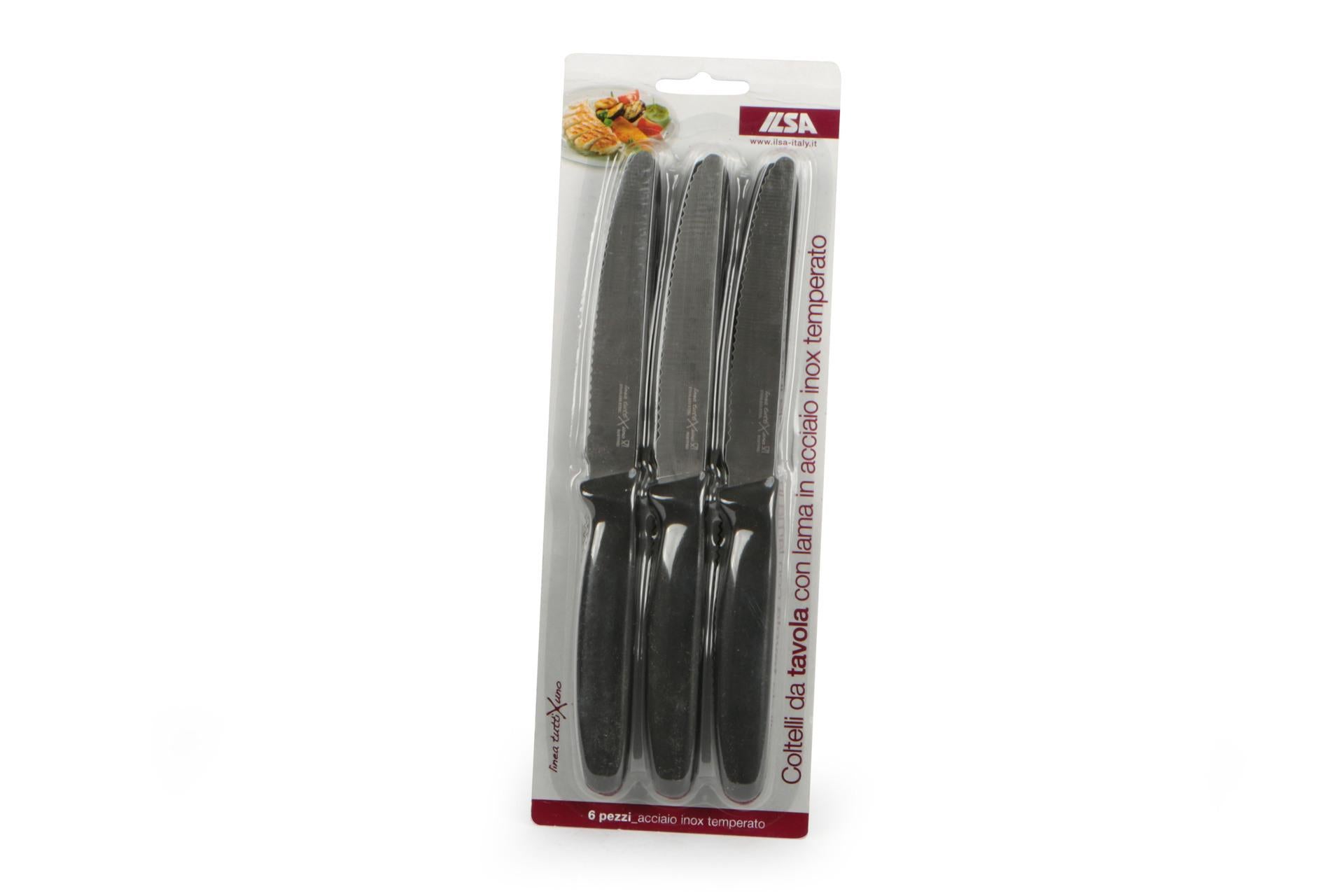 Ilsa Tuttixuno Set 6 Coltelli da Tavola - Lama 11 cm In Acciaio Inox Con Manico In Polipropilene - Set 6 Pz