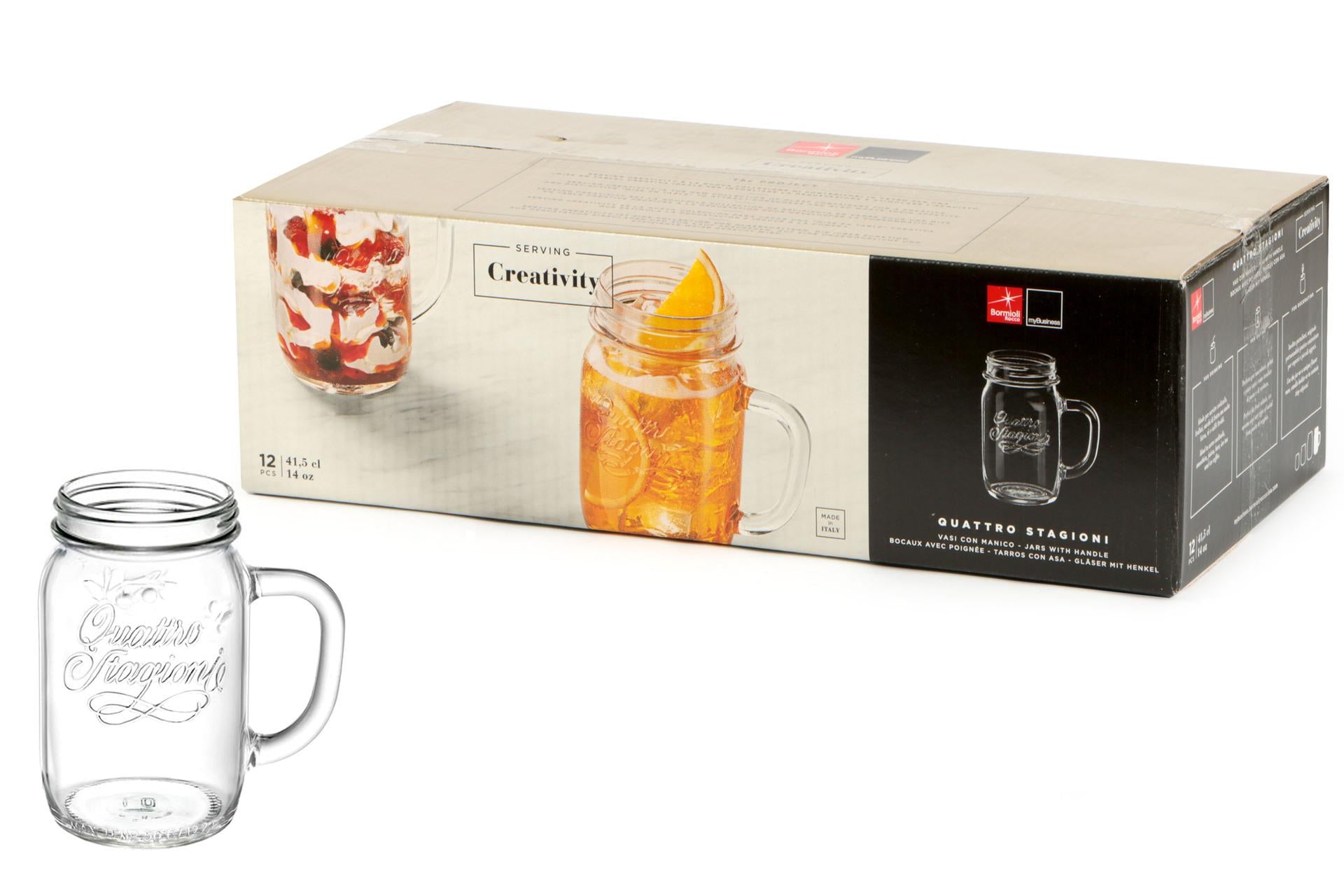Bormioli Rocco Quattro Stagioni Vaso Con Manico 415 ml - Senza Capsula - Set 12 Pz