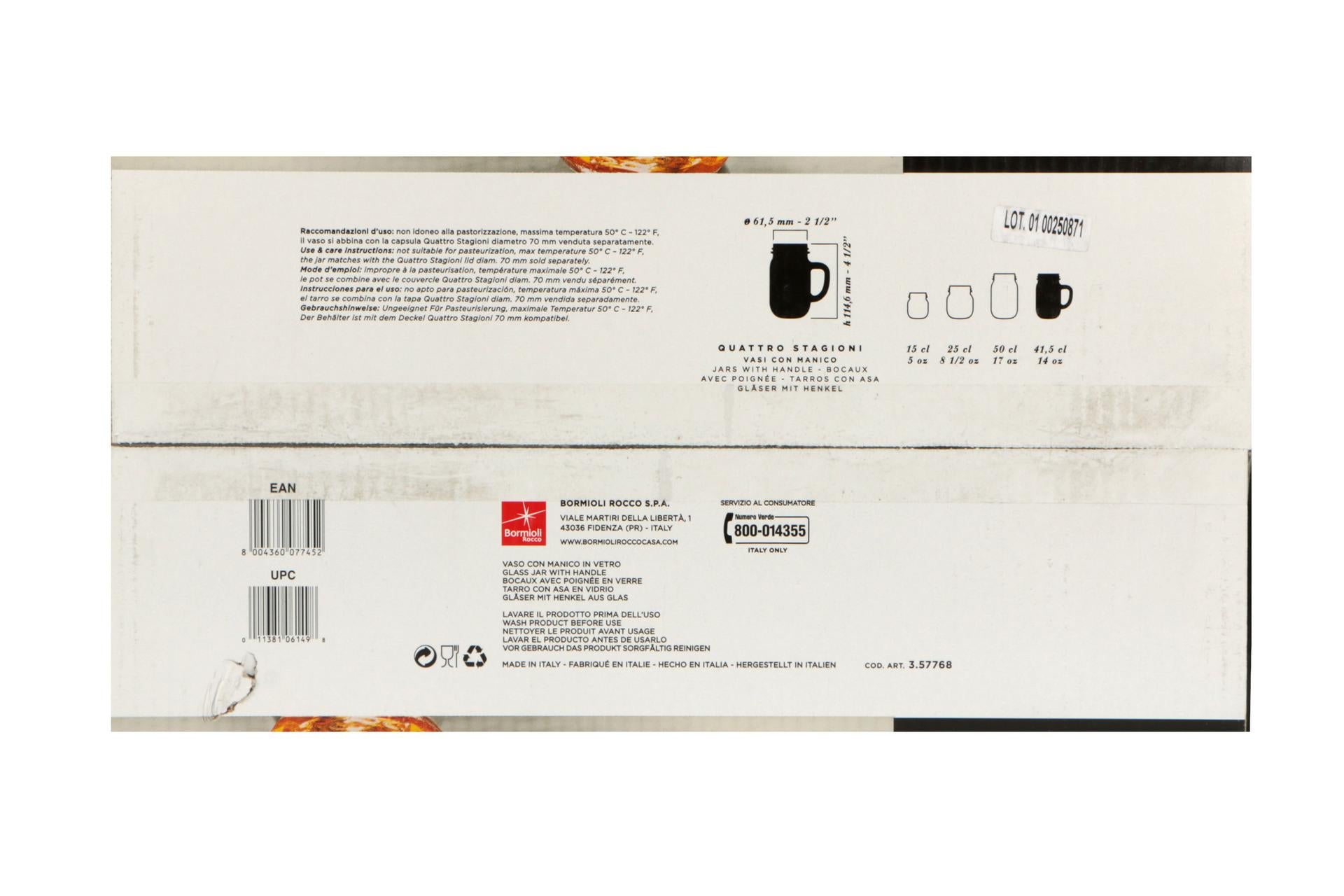 Bormioli Rocco Quattro Stagioni Vaso Con Manico 415 ml - Senza Capsula - Set 12 Pz 6