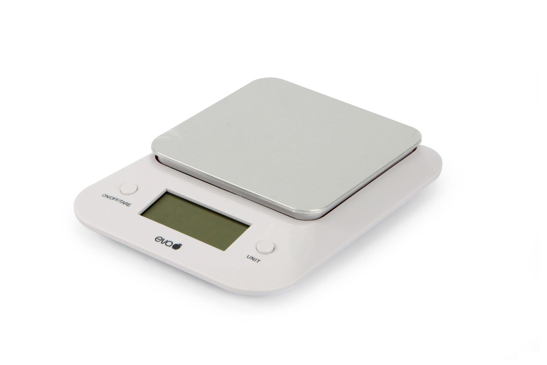 Eva Bilancia Cucina Digitale 1g-3kg Bianca - Base In Alluminio