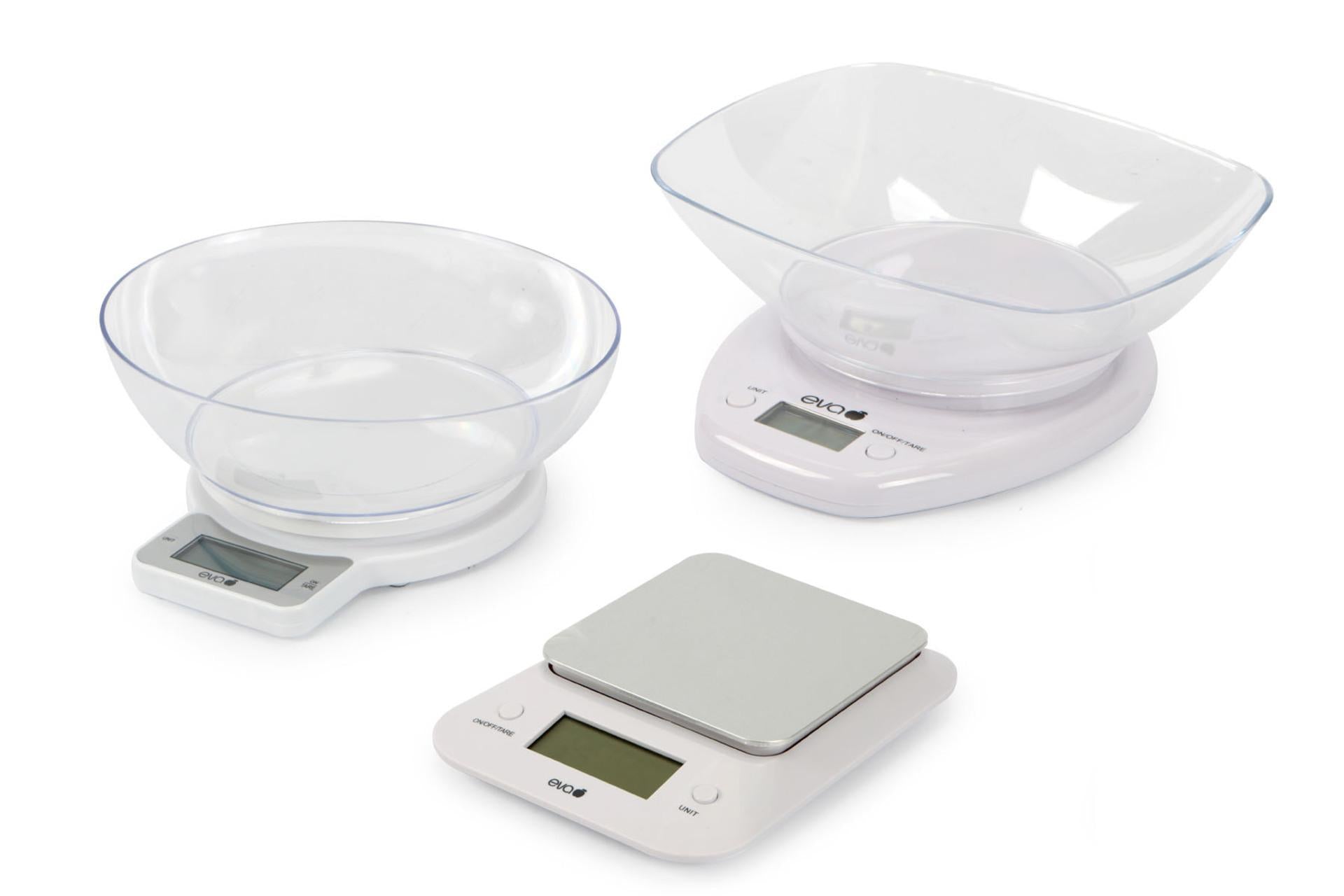 Eva Bilancia Cucina Digitale 1g-3kg Bianca - Base In Alluminio 3