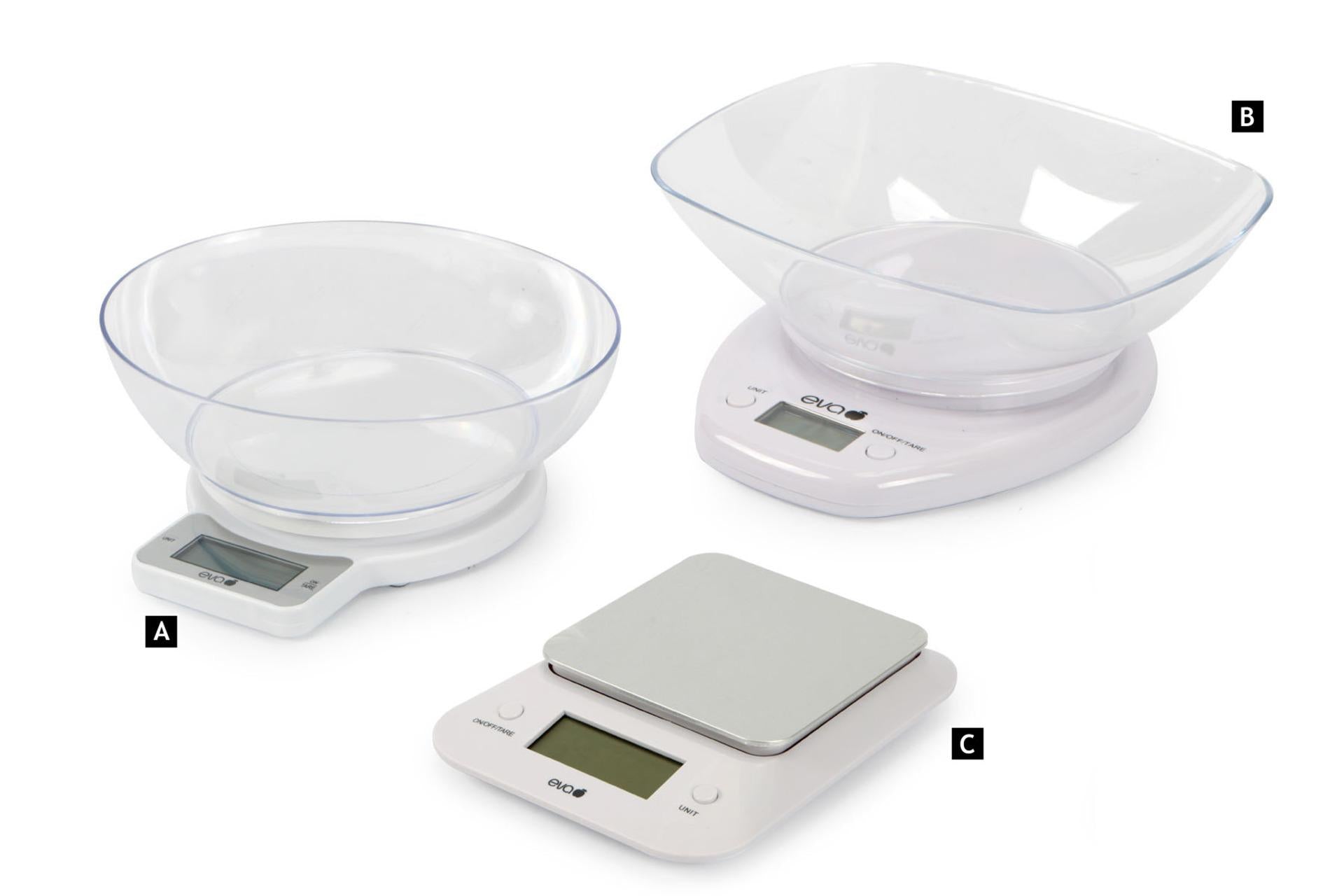 Eva Bilancia Cucina Digitale 1g-3kg Bianca - Base In Alluminio 4