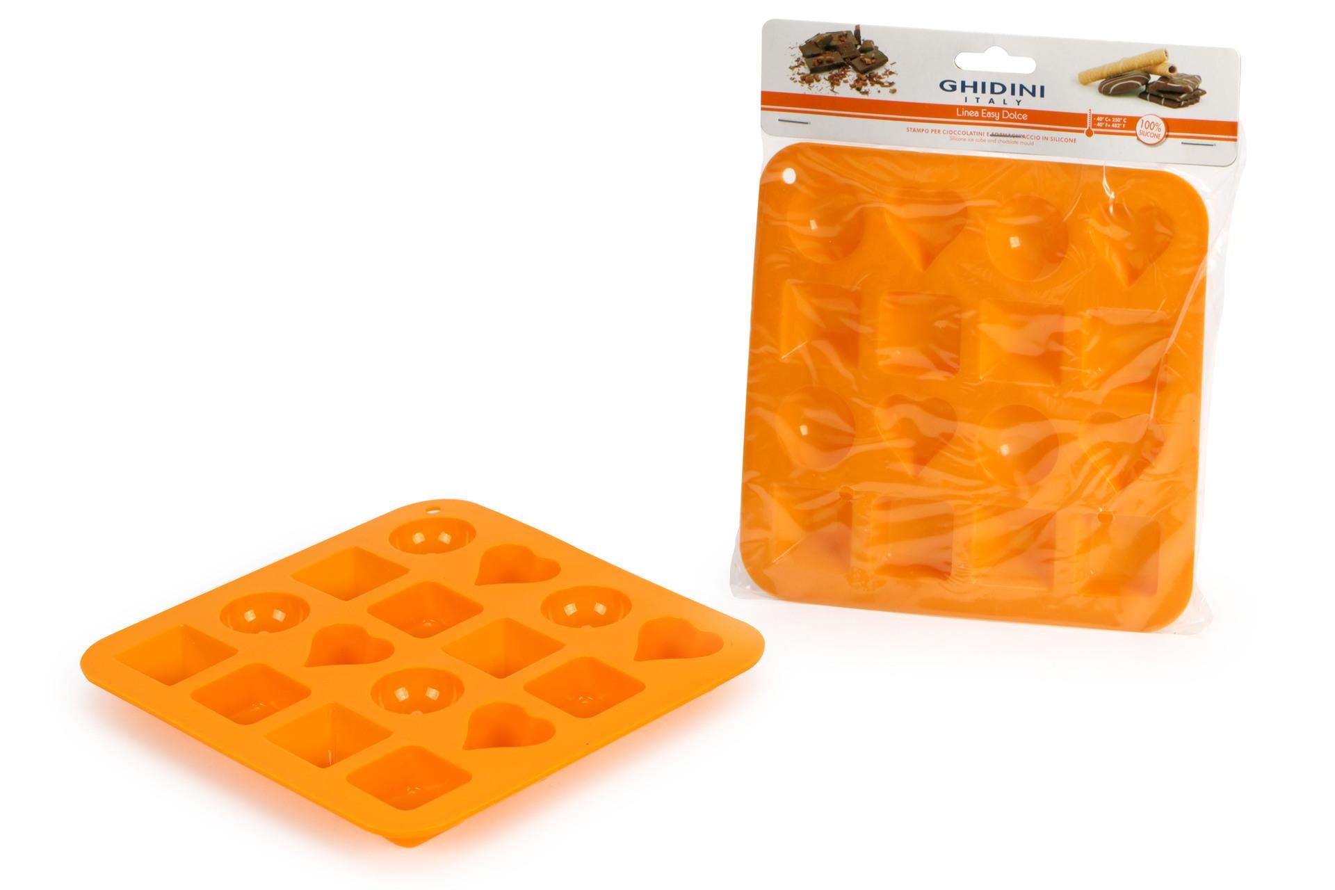 Ghidini Cipriano Stampo Silicone per Cioccolatini e Ghiaccioli Arancione - Modello 1465