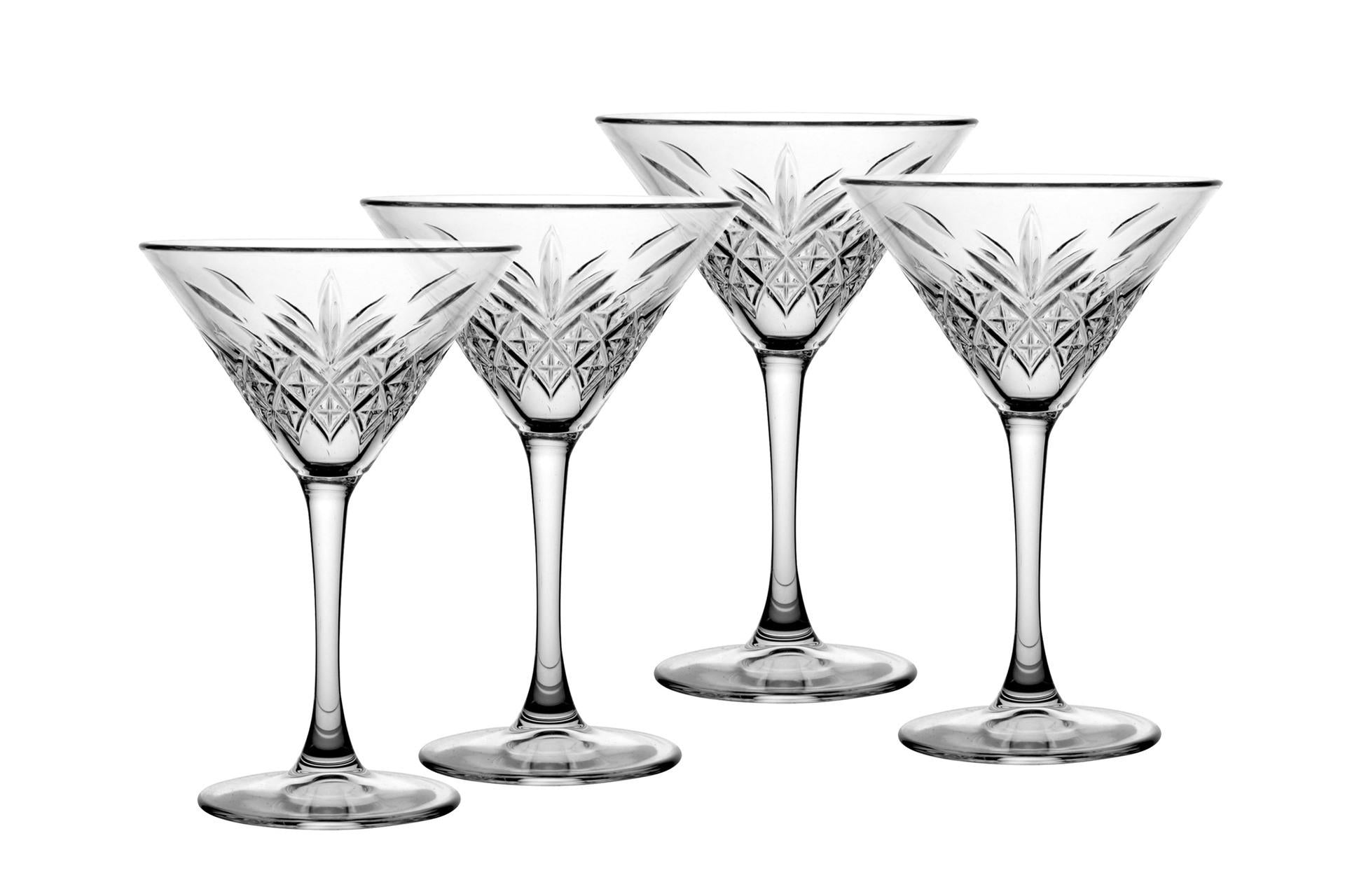 Pasabahce Timeless Set 4 Calici Martini 23 cl - Stile Vintage In Vetro Trasparente - Set 4 Pz