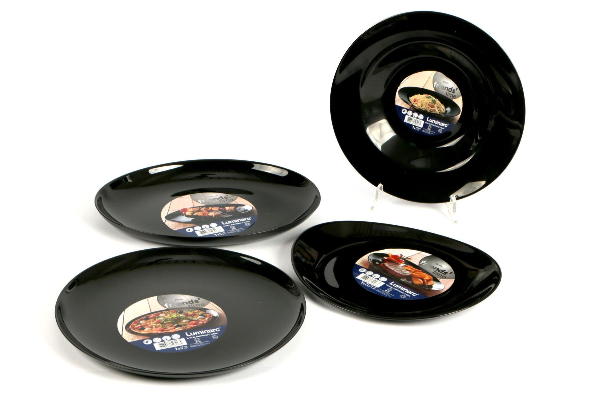 Arcoroc Evolution Black Piatto Pizza-Portata Ø32 cm - Resistente agli Shock Termici - Set 6 Pz