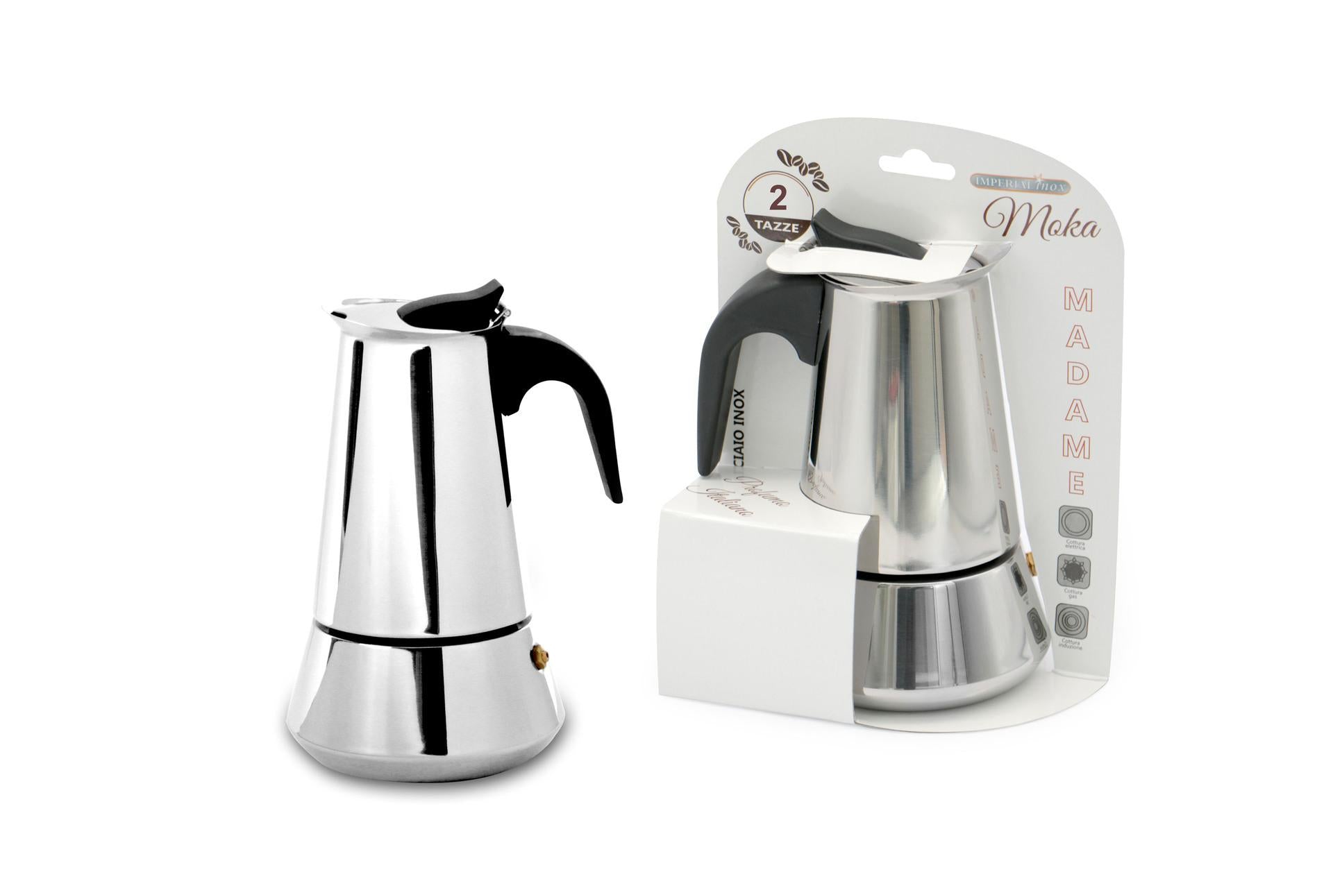 Import Cottura Madame Caffettiera Inox 2 Tazze SSC-02 In Acciaio Inox 3