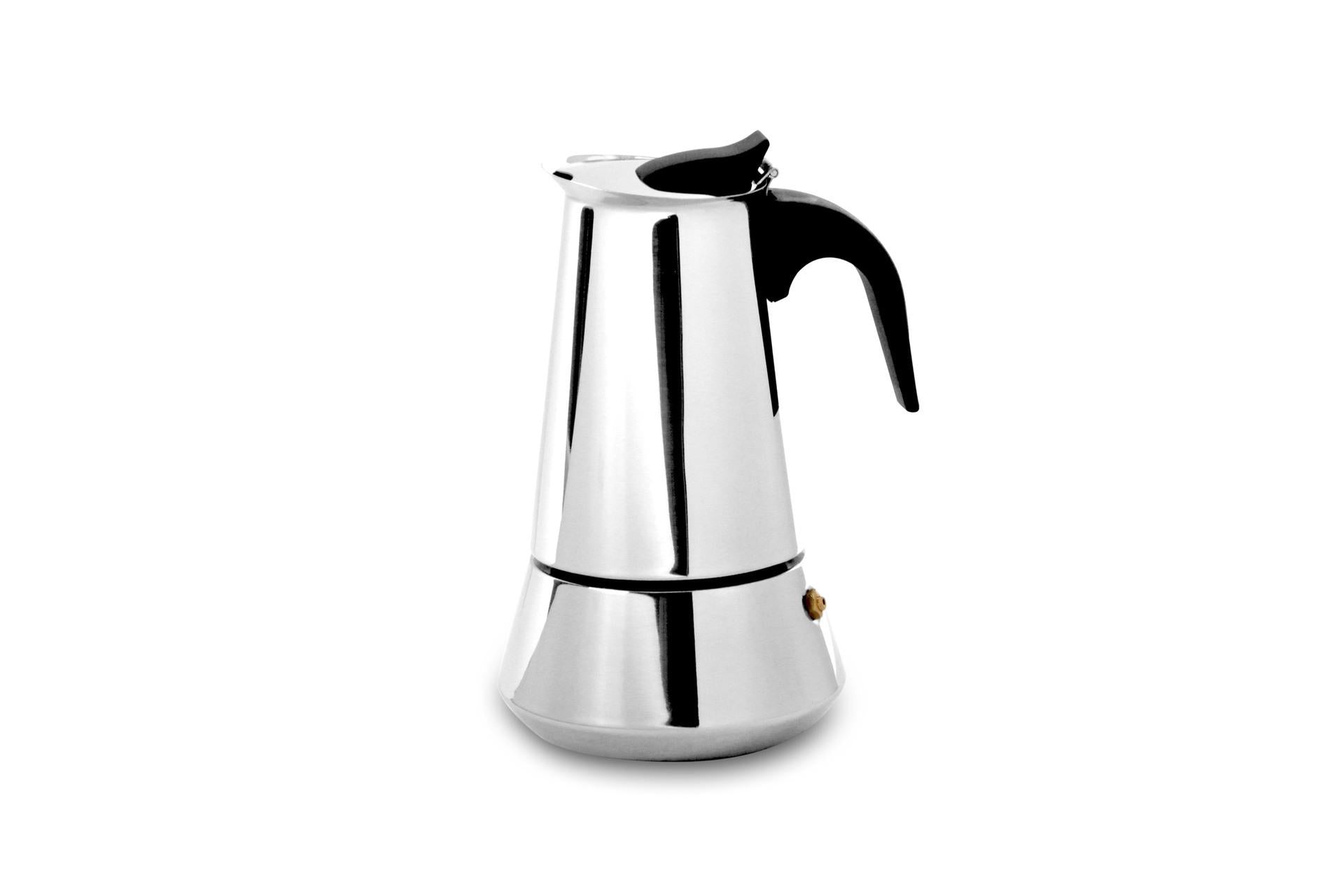 Import Cottura Madame Caffettiera Inox Induzione 4 Tazze - Acciaio Inox Adatta a Piani a Induzione